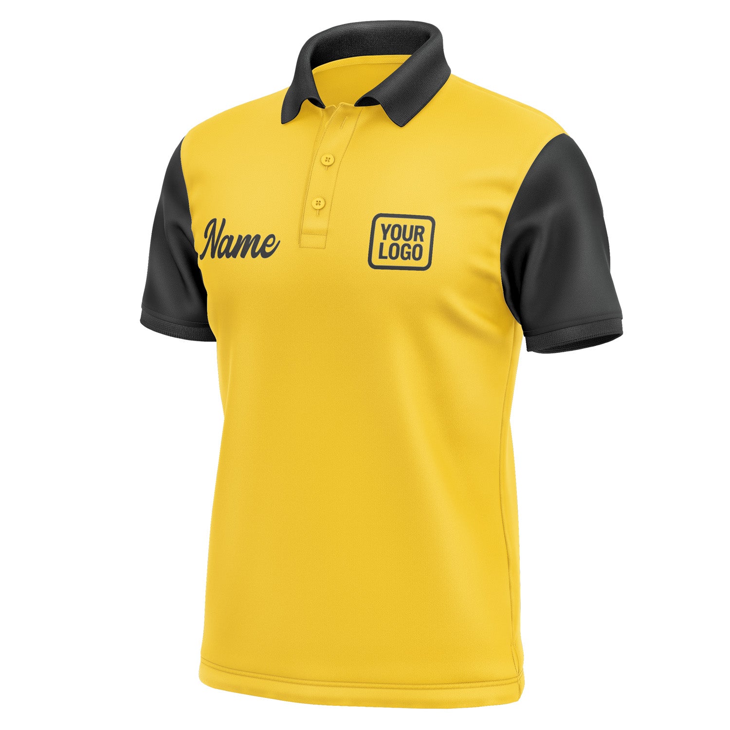 Custom Gold Black Short-Sleeve Polo Shirt PO301717B117