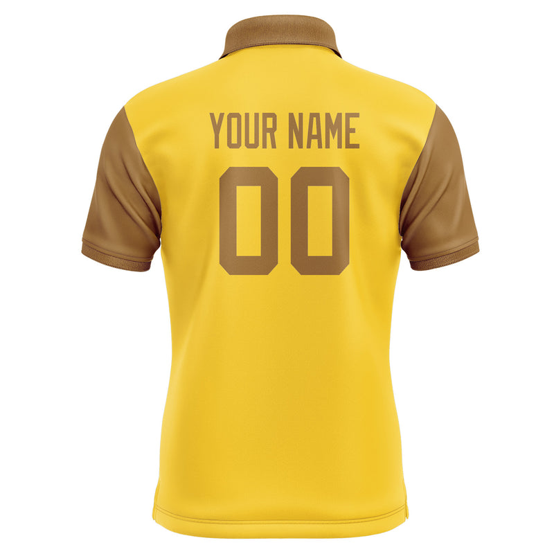 Custom Gold Khaki Short-Sleeve Polo Shirt PO302222B122