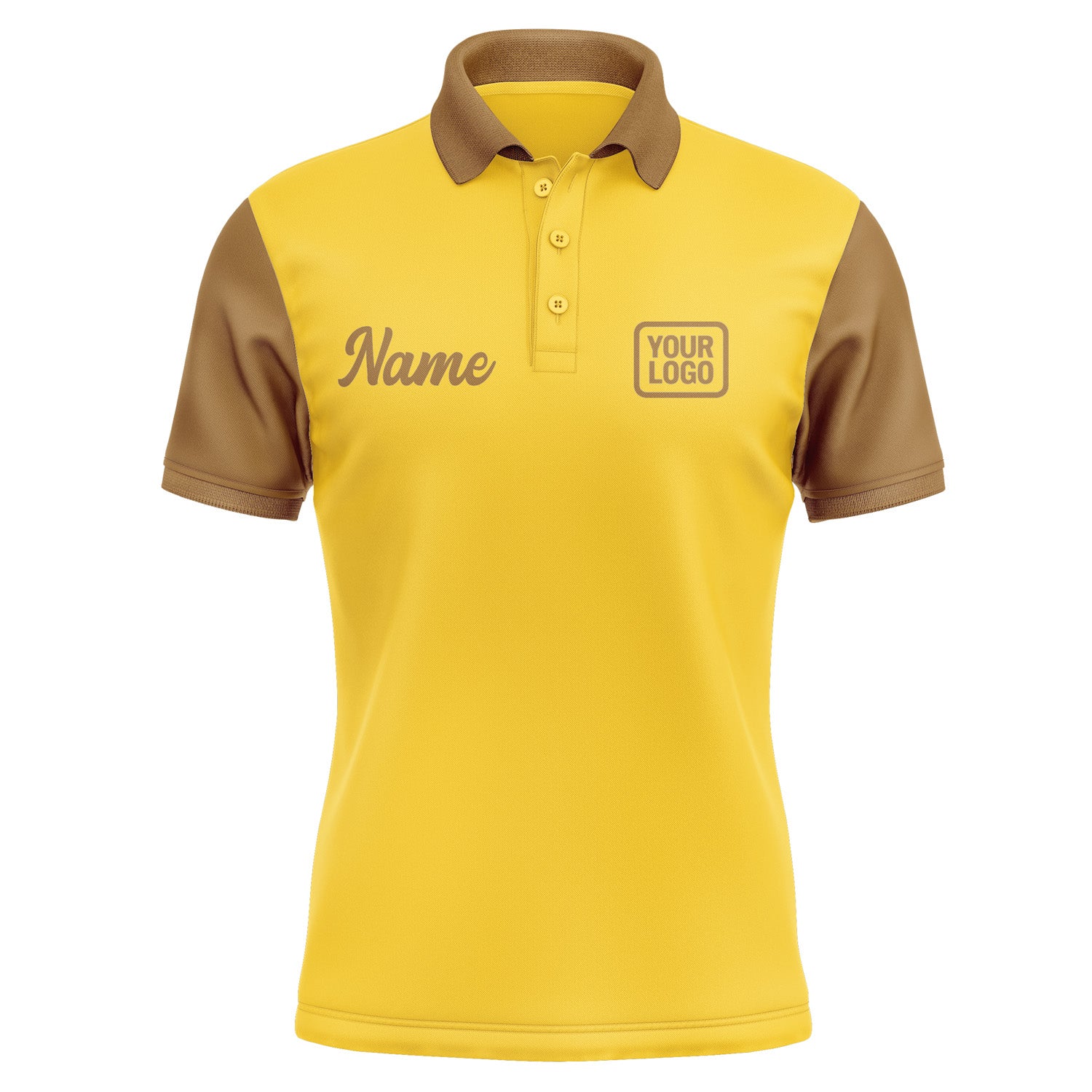 Custom Gold Khaki Short-Sleeve Polo Shirt PO302222B122