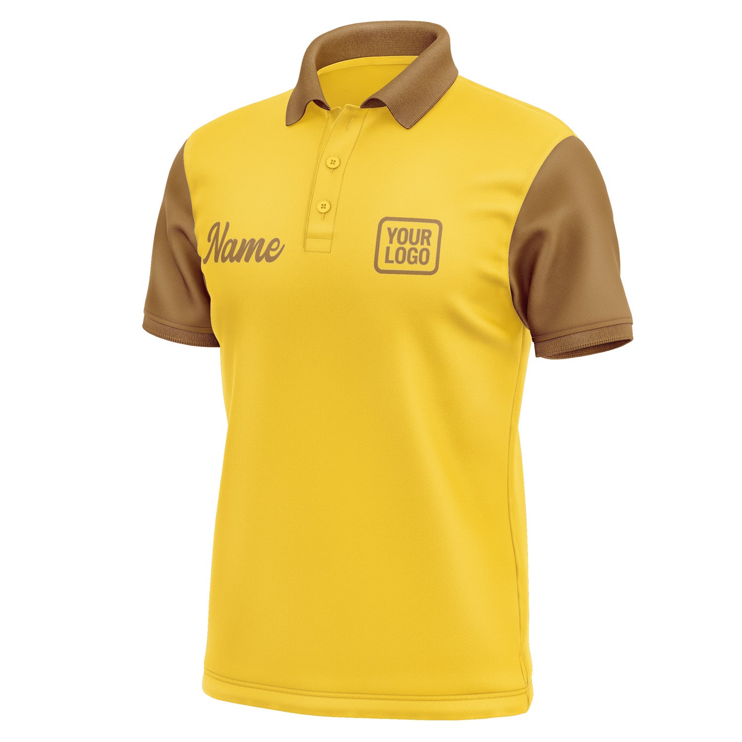 Custom Gold Khaki Short-Sleeve Polo Shirt PO302222B122