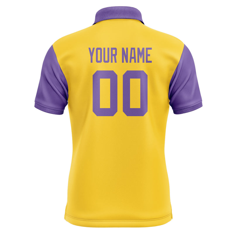 Custom Gold Light Purple Short-Sleeve Polo Shirt PO302323B123