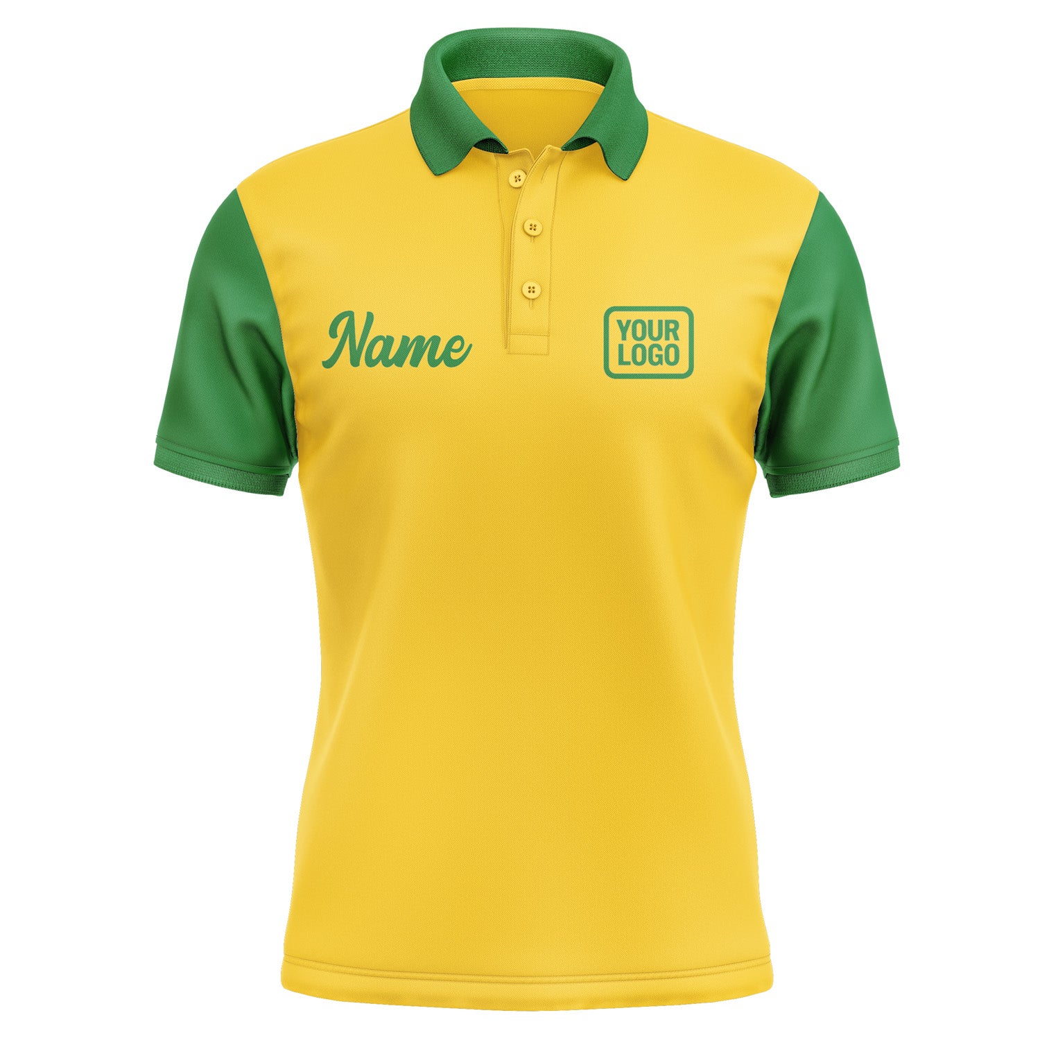 Custom Gold Emerald Green Short-Sleeve Polo Shirt PO302424B124
