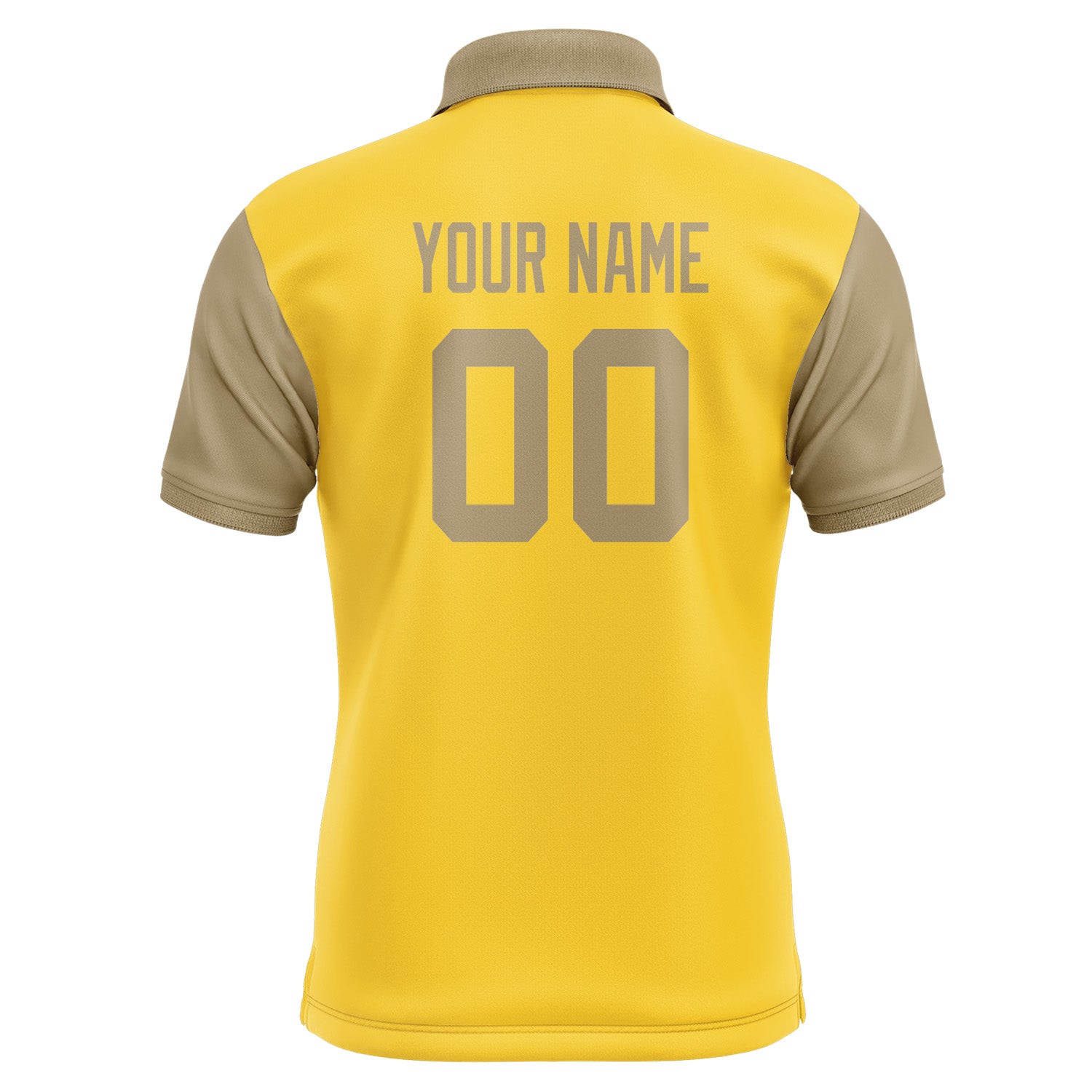Custom Gold Light Khaki Short-Sleeve Polo Shirt PO302525B125
