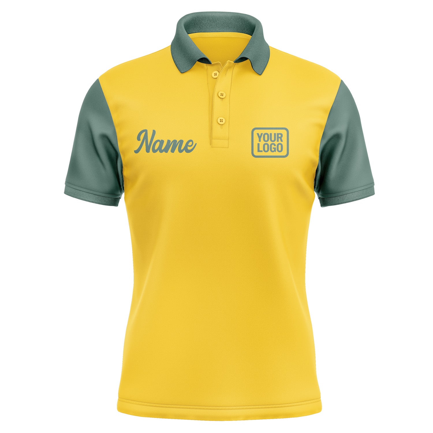 Custom Gold Blue Green Short-Sleeve Polo Shirt PO302727B127