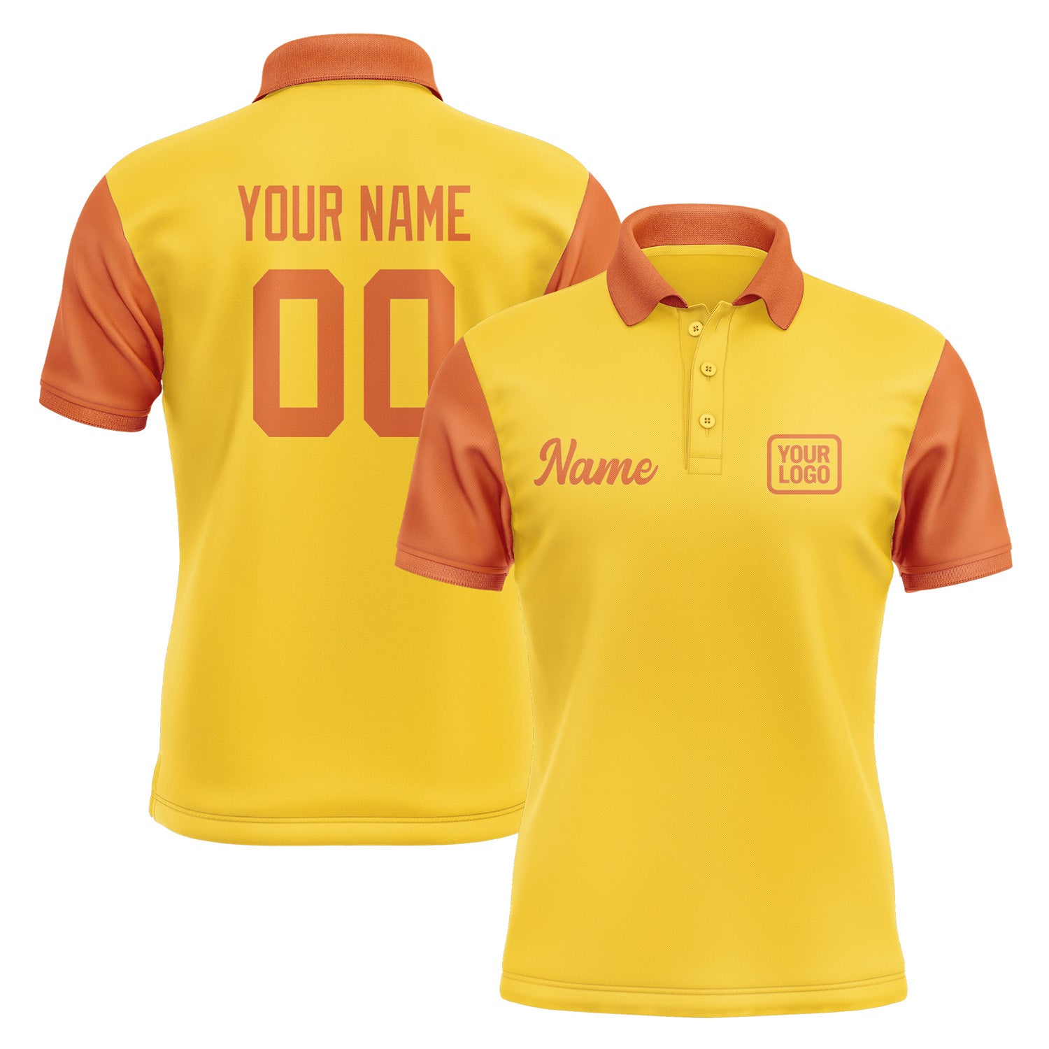 Custom Gold Orange Short-Sleeve Polo Shirt PO302828B128