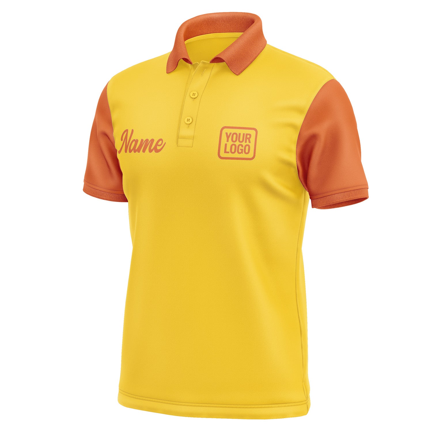 Custom Gold Orange Short-Sleeve Polo Shirt PO302828B128