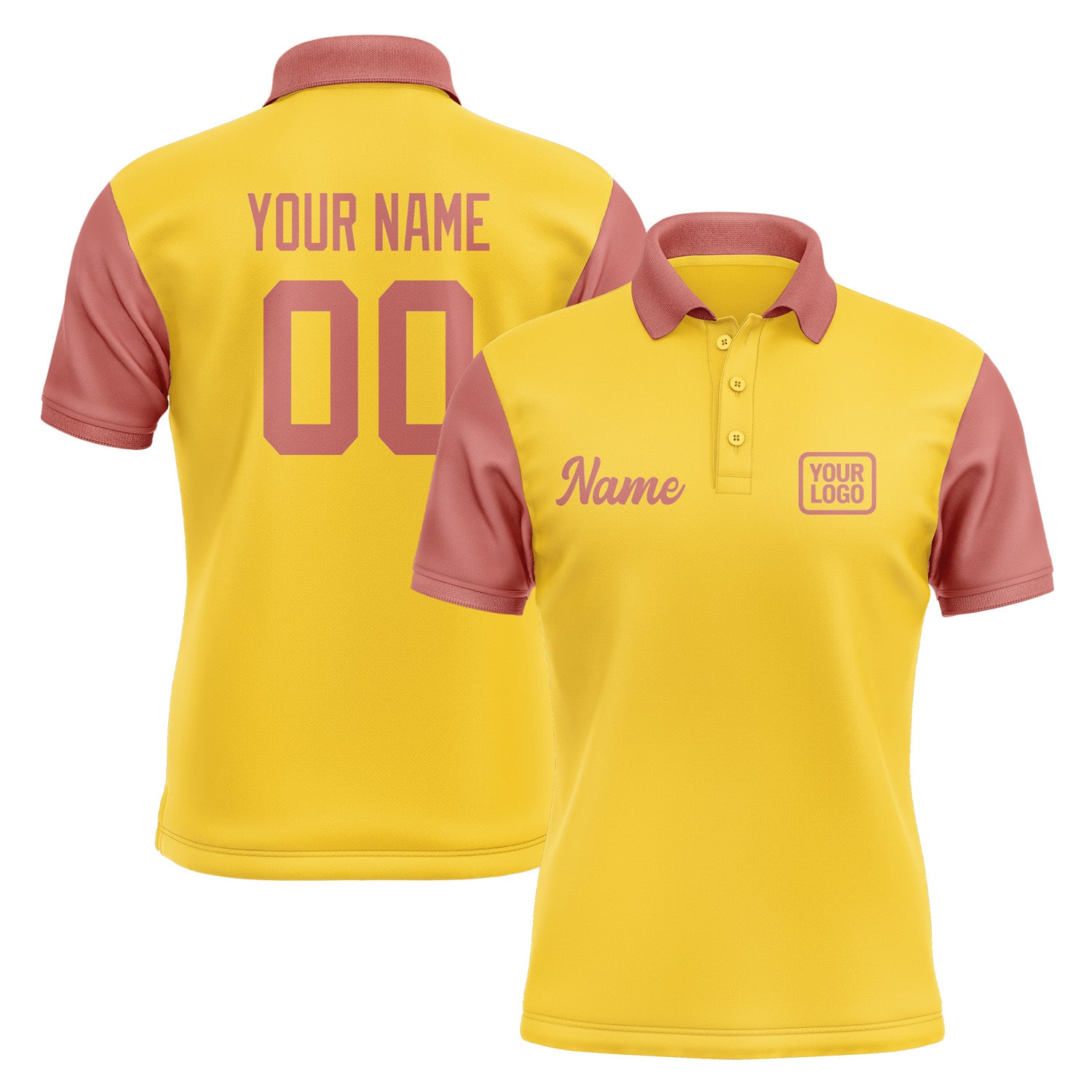 Custom Gold Copper Rose Short-Sleeve Polo Shirt PO302929B129