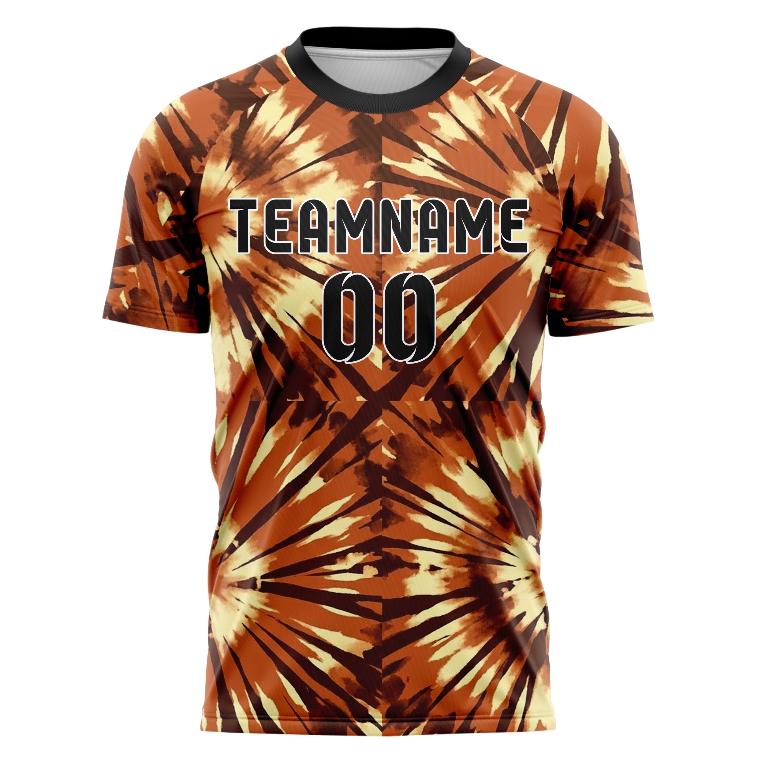 Rust Brown Cream Tiedye Festival Wash Custom Soccer Jersey
