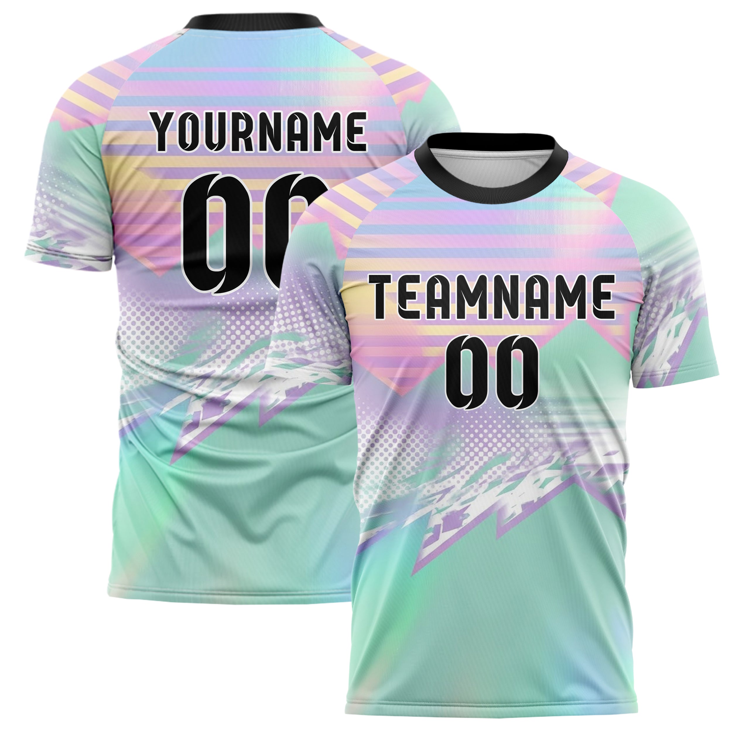 Pastel Multi Tie Dye Retro Sunset Gradient Custom Soccer Jersey