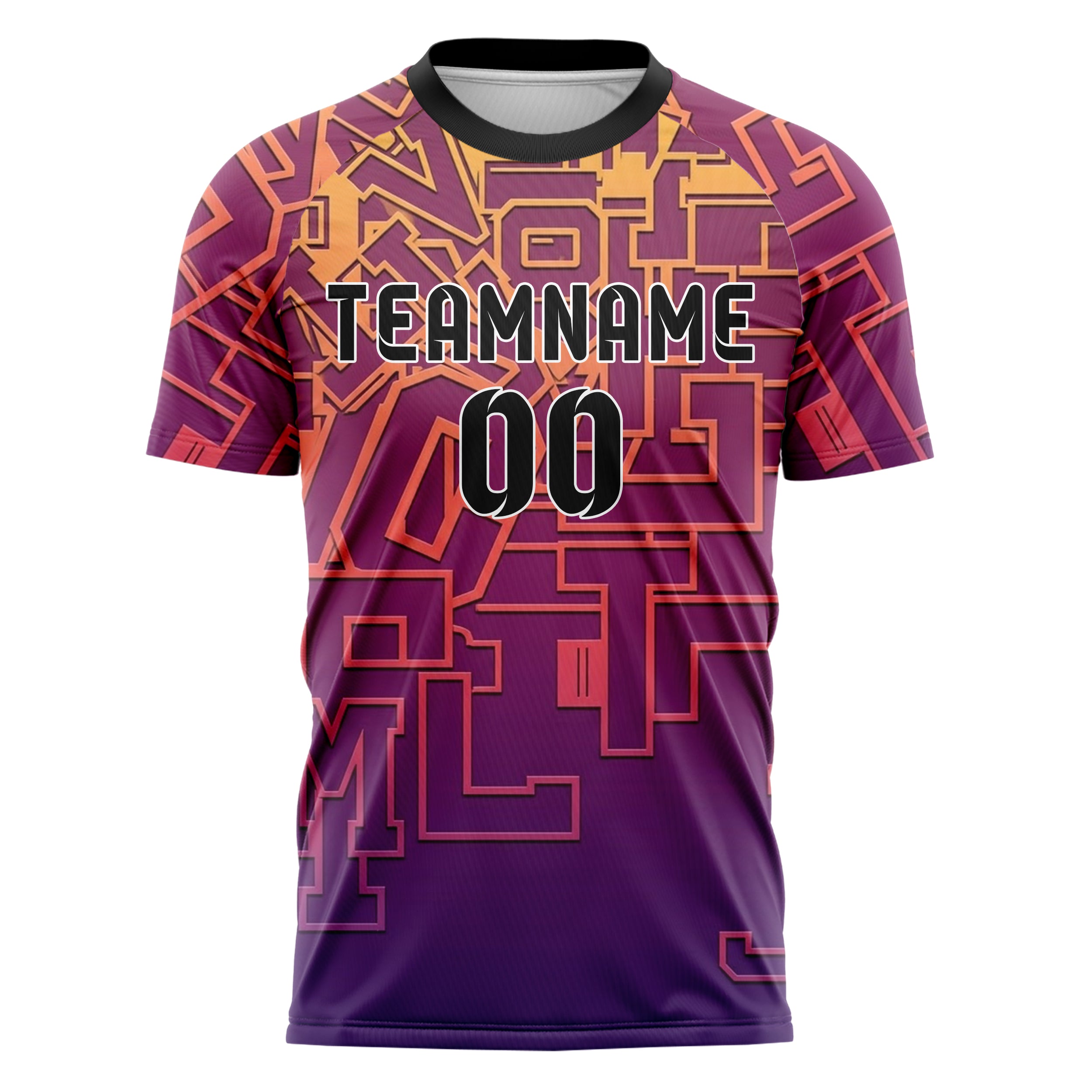Sunset Gradient Warm Varsity Letter Block Custom Soccer Jersey