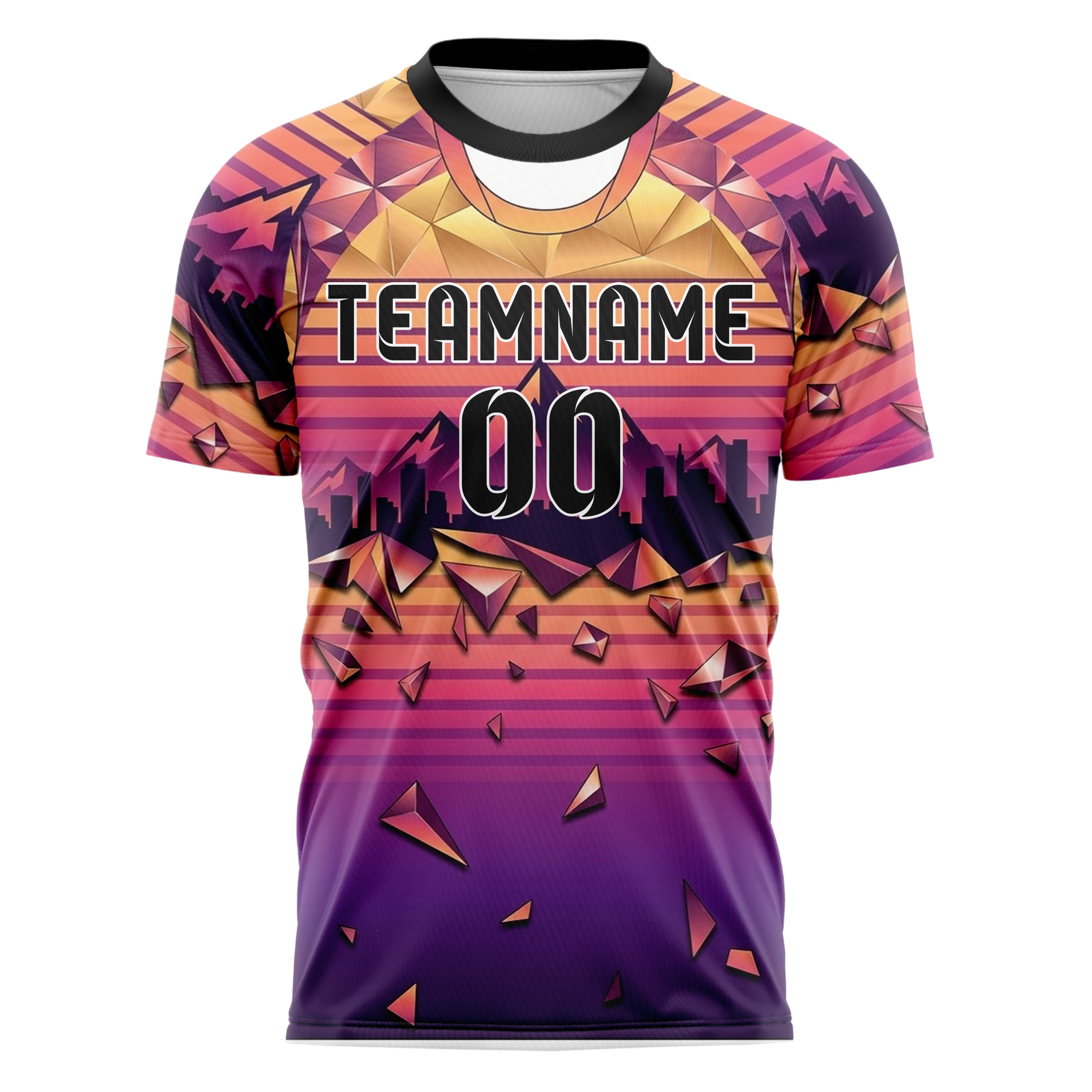 Sunset Gradient Warm Retro Sunset Gradient Custom Soccer Jersey