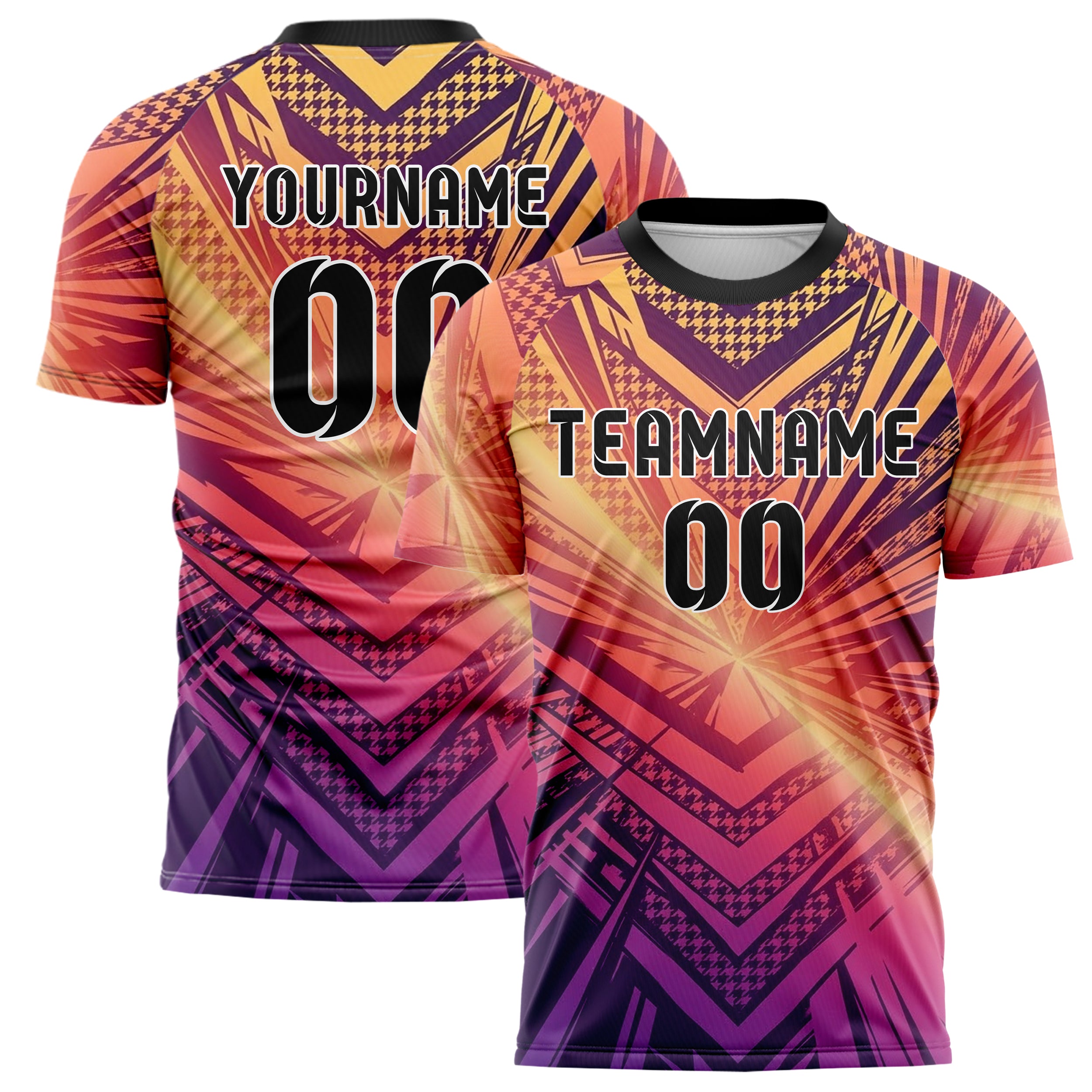 Sunset Gradient Warm Retro Stripe Heritage Custom Soccer Jersey