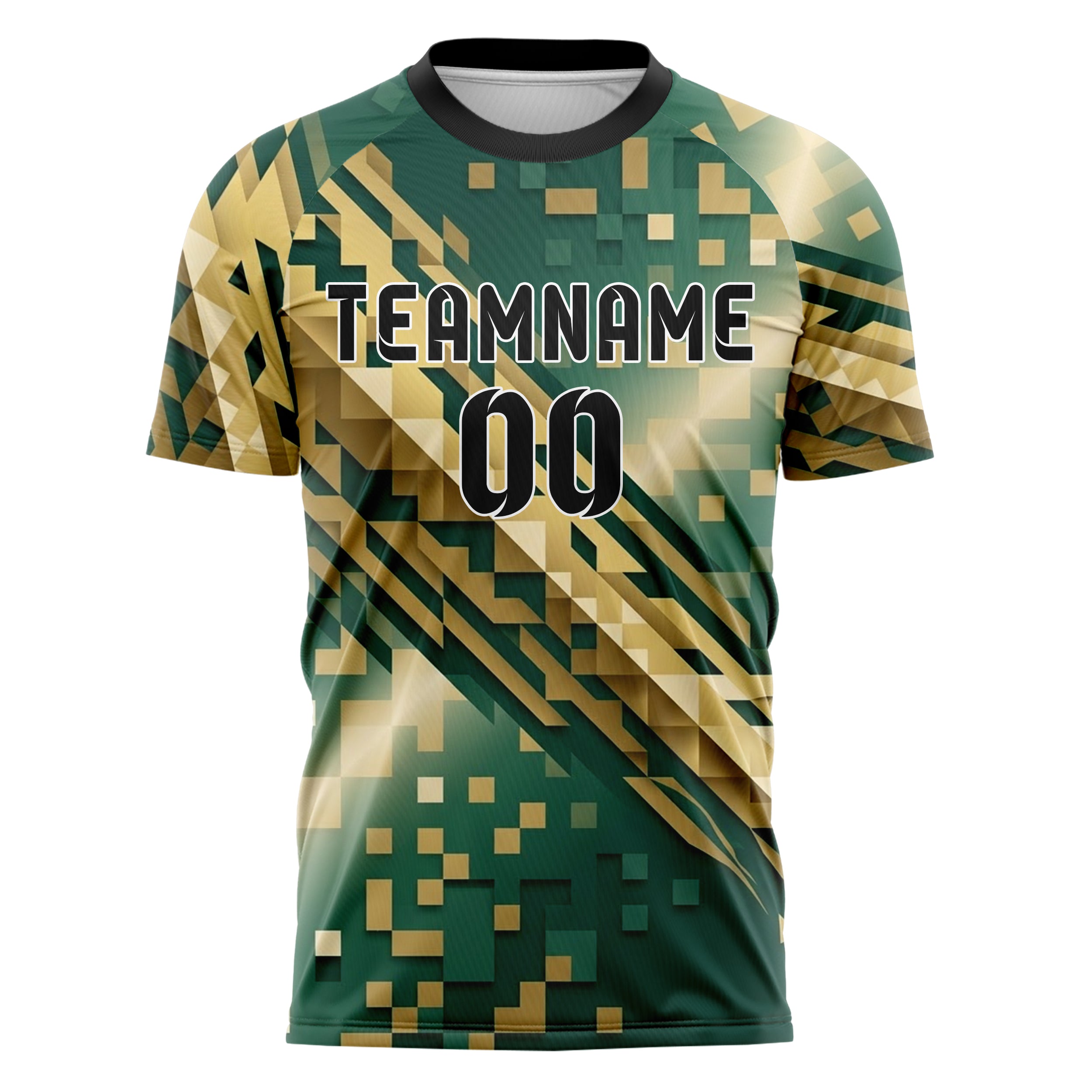 Jade Gold Cream Pixel Art8bit Custom Soccer Jersey