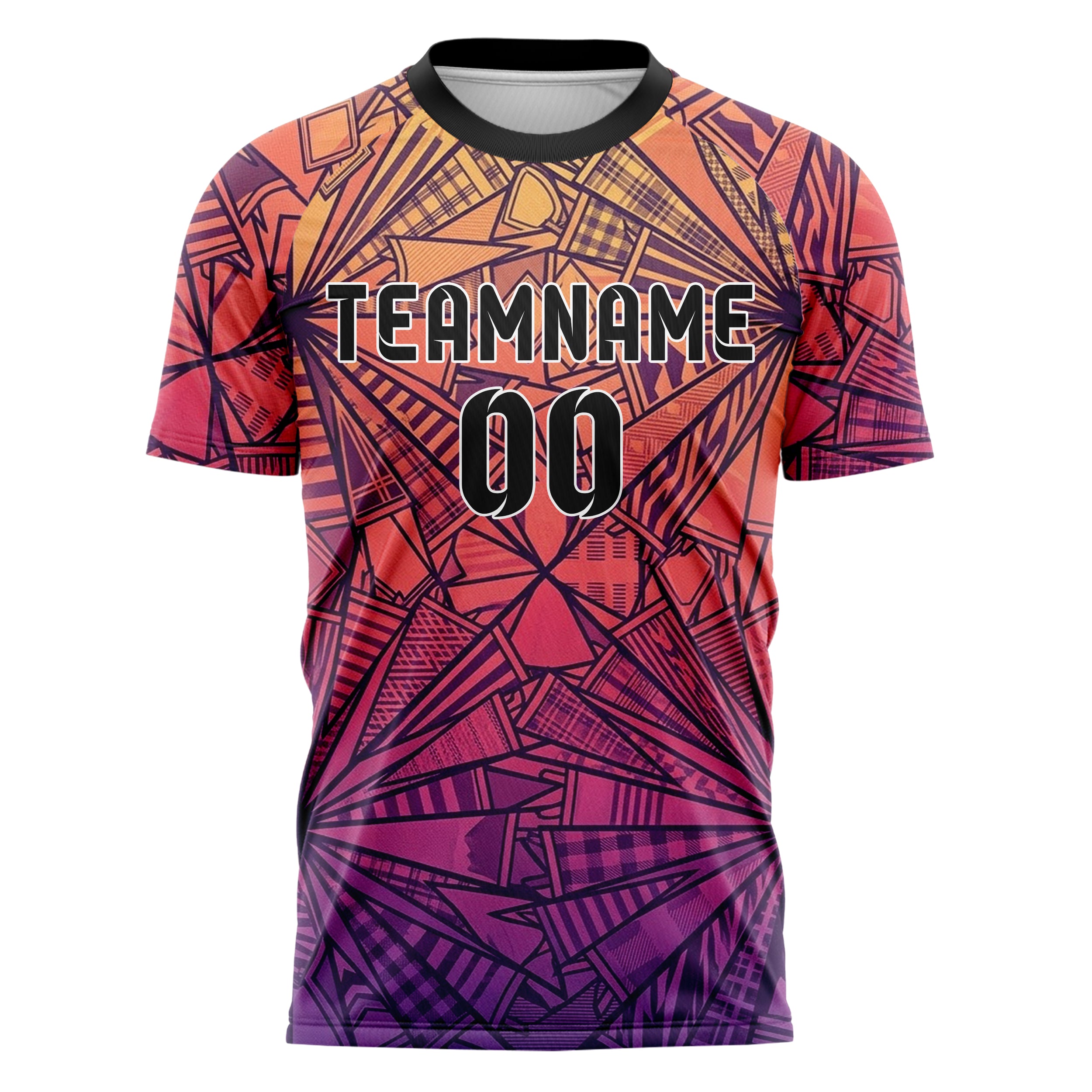 Sunset Gradient Warm Vintage Pennant Collage Custom Soccer Jersey