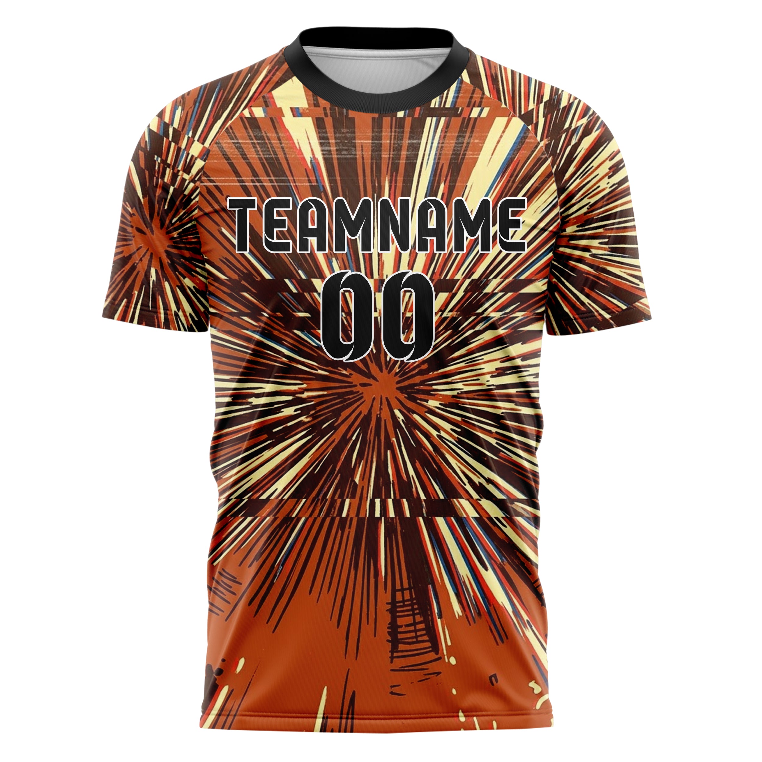 Rust Brown Cream Vhs Glitch Retro Custom Soccer Jersey