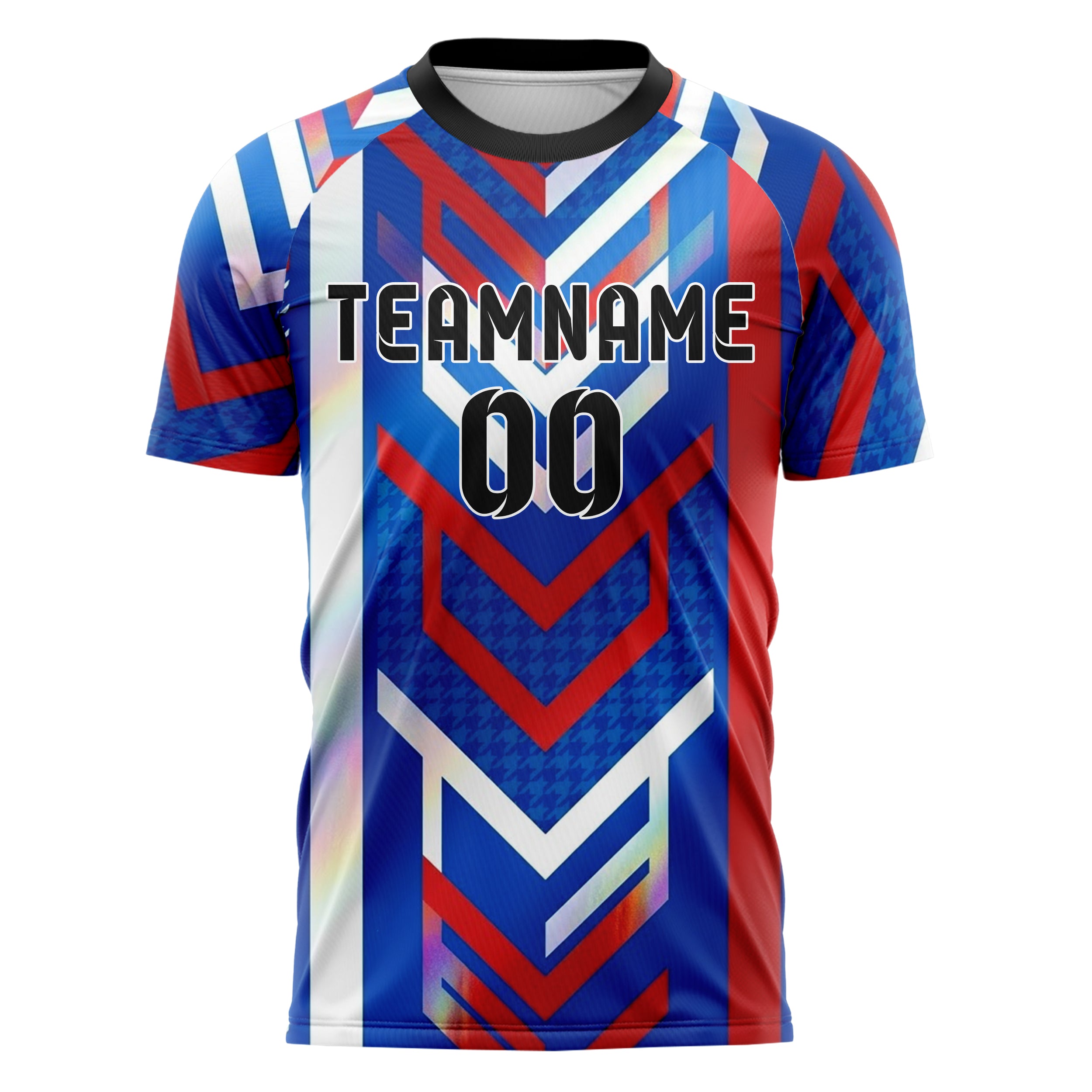 Royal Blue White Red Retro Stripe Heritage Custom Soccer Jersey