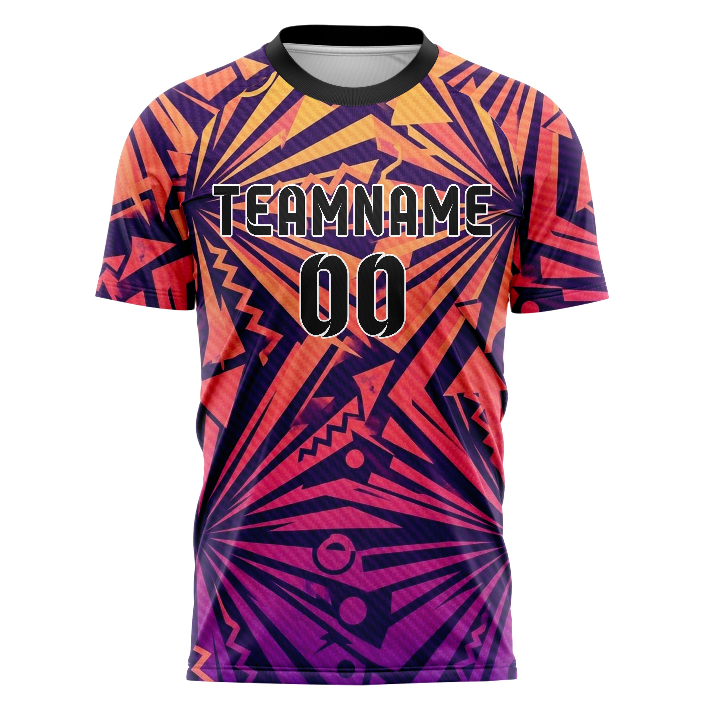 Sunset Gradient Warm 90s Geometric Splash Custom Soccer Jersey
