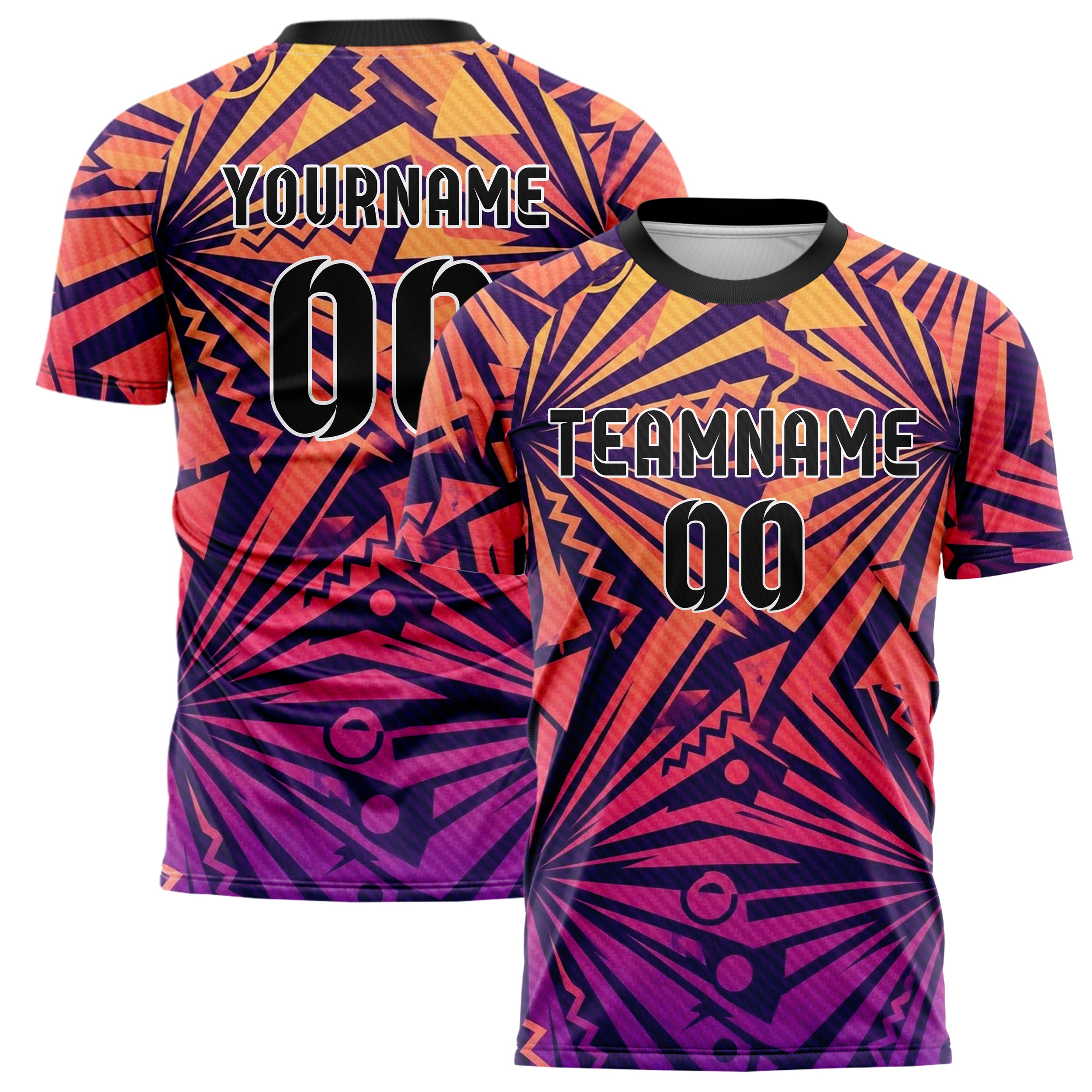Sunset Gradient Warm 90s Geometric Splash Custom Soccer Jersey