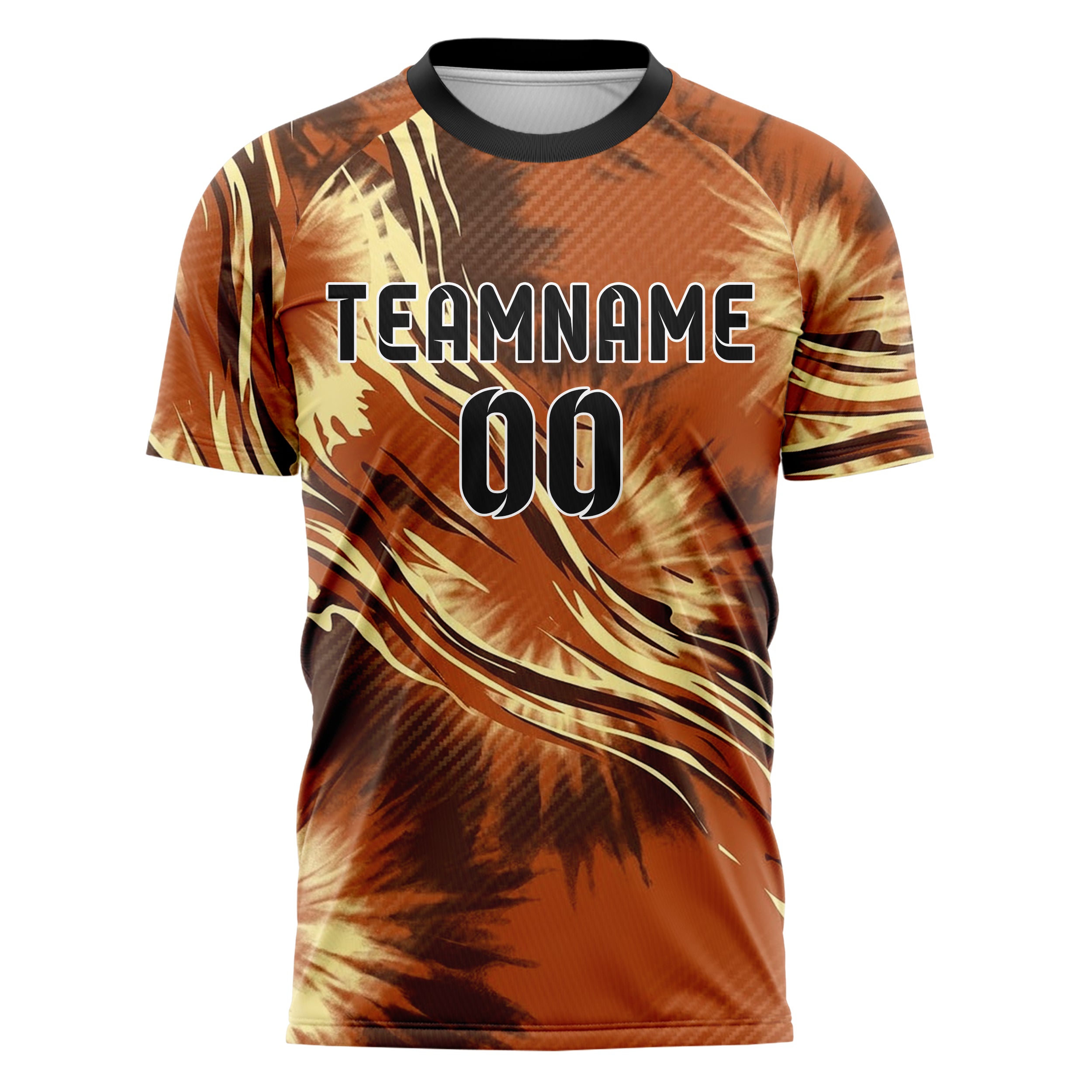 Rust Brown Cream Tiedye Festival Wash Custom Soccer Jersey
