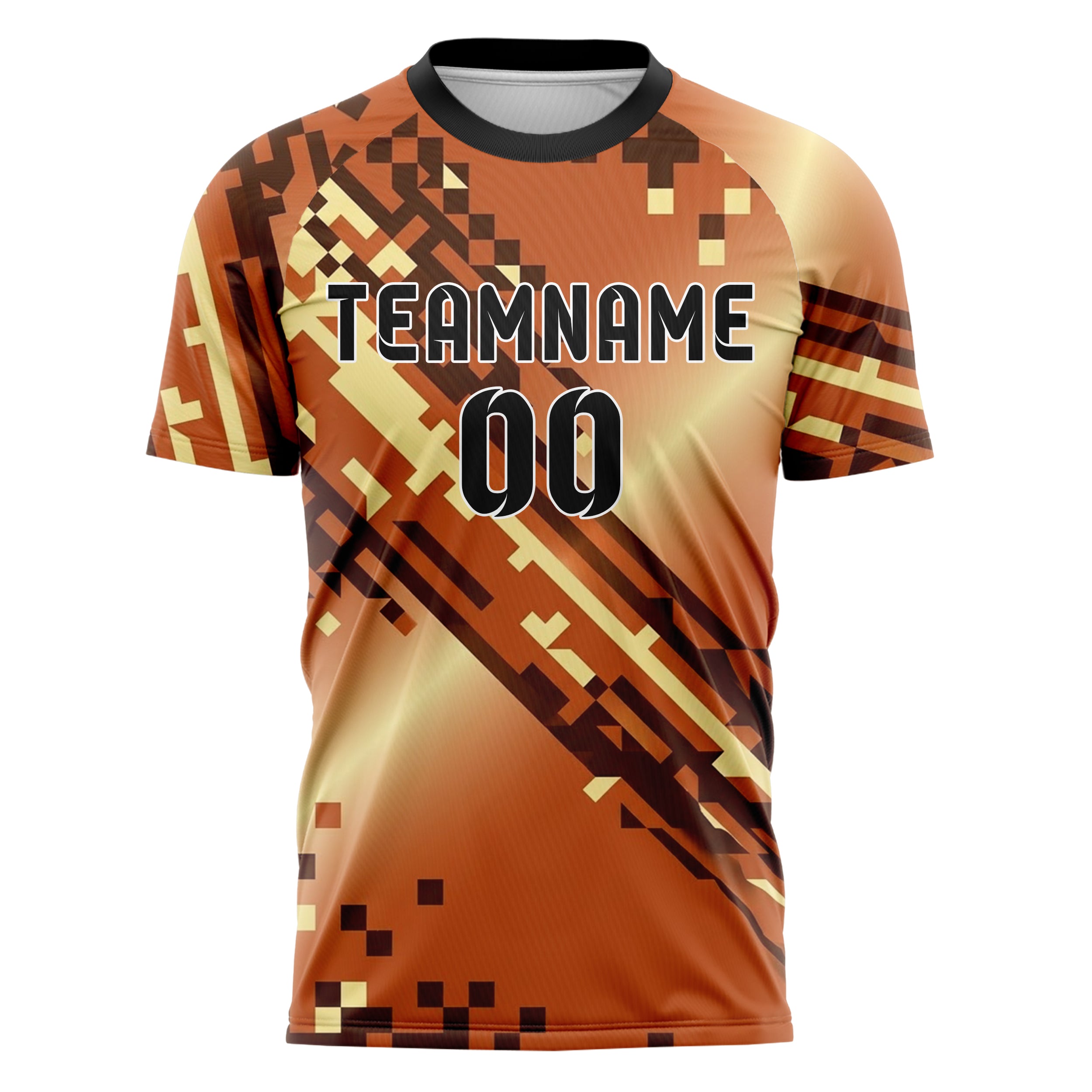 Rust Brown Cream Pixel Art8bit Custom Soccer Jersey