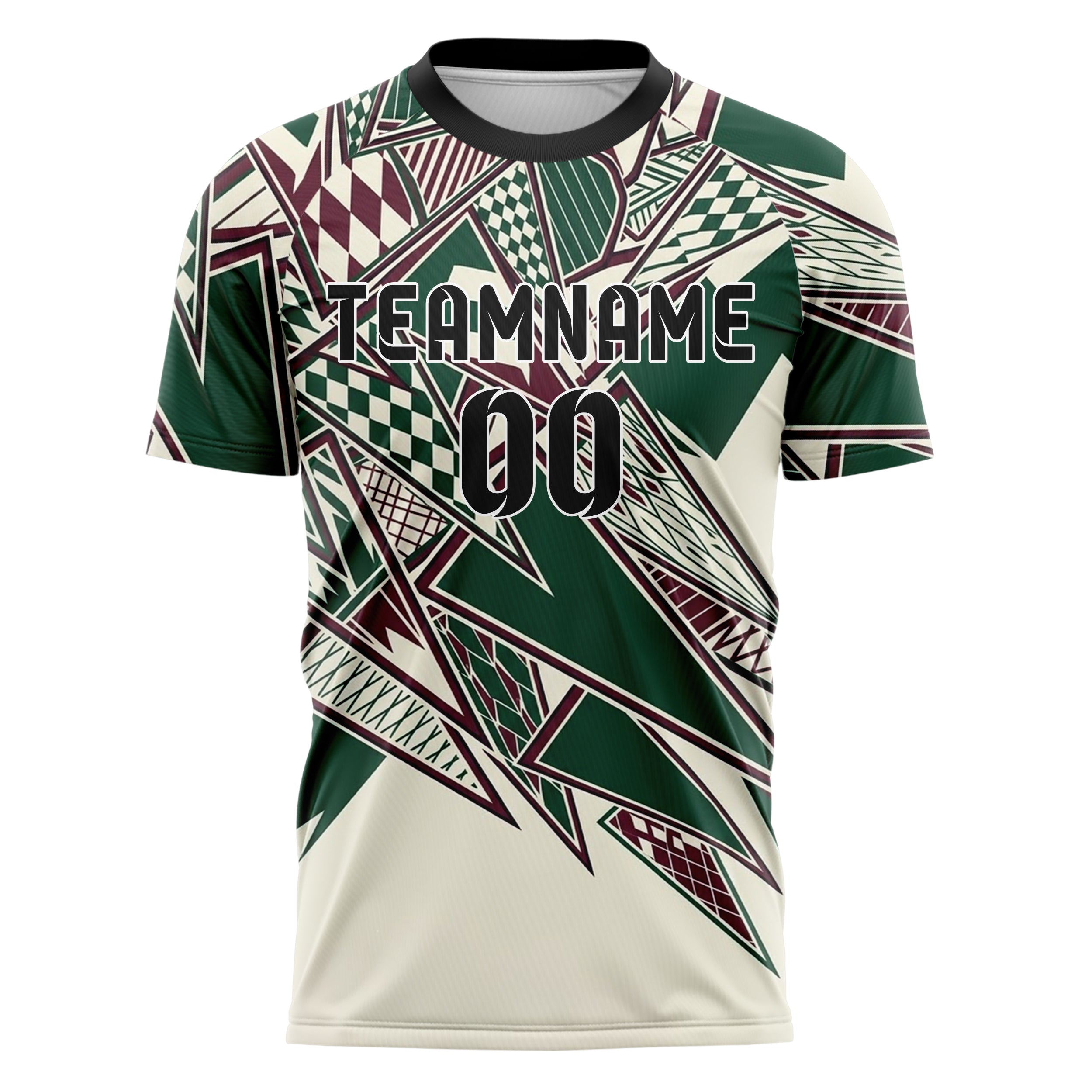 Forest Burgundy Cream Vintage Pennant Collage Custom Soccer Jersey