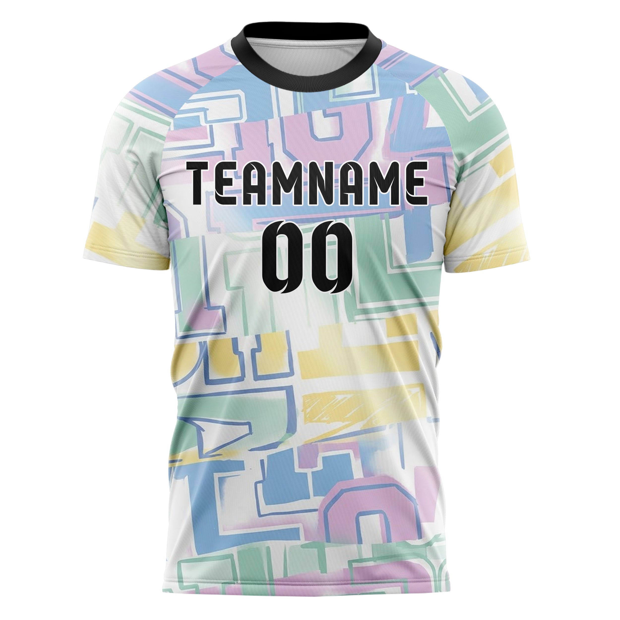 Pastel Multi Tie Dye Varsity Letter Block Custom Soccer Jersey