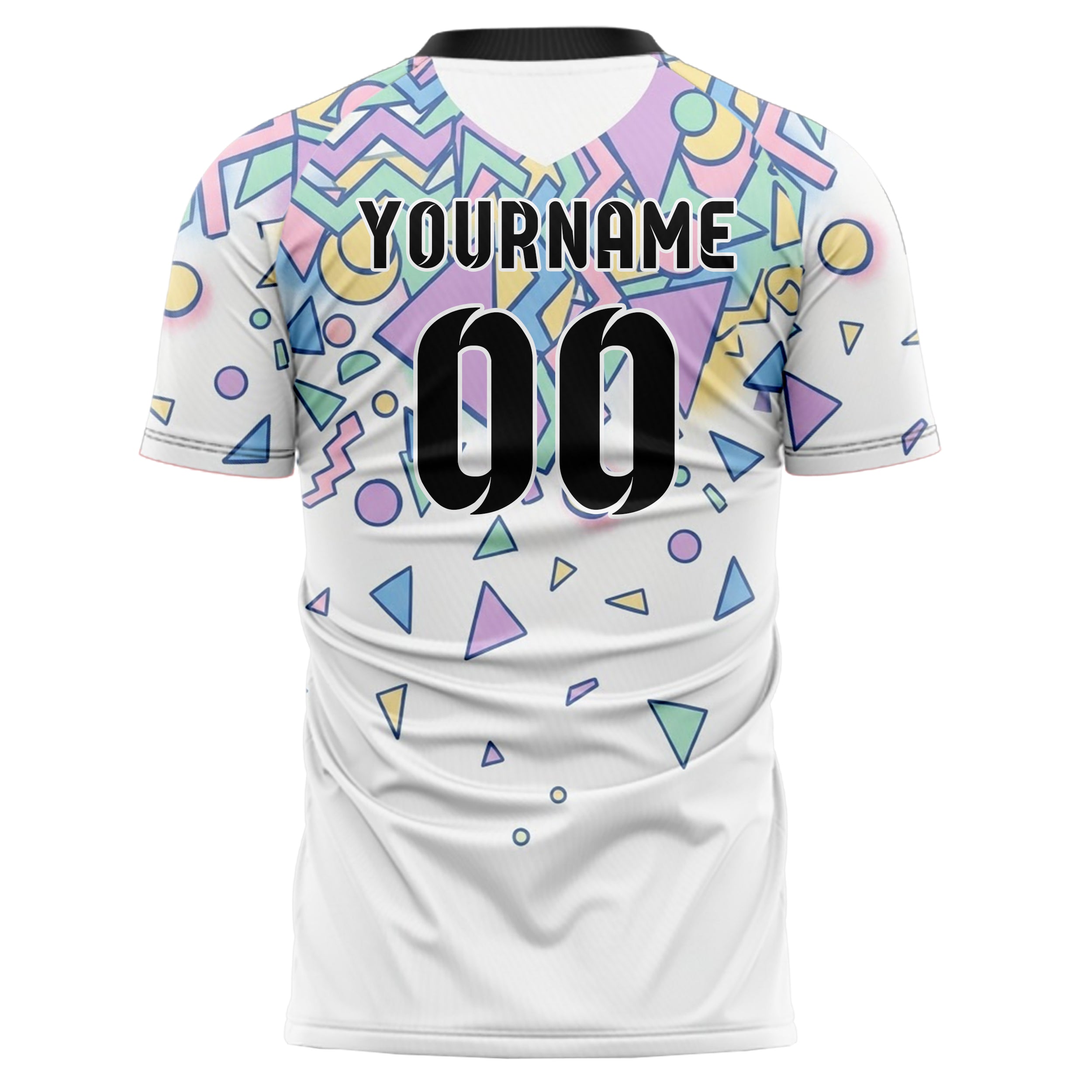 Pastel Multi Tie Dye 90s Geometric Splash Custom Soccer Jersey