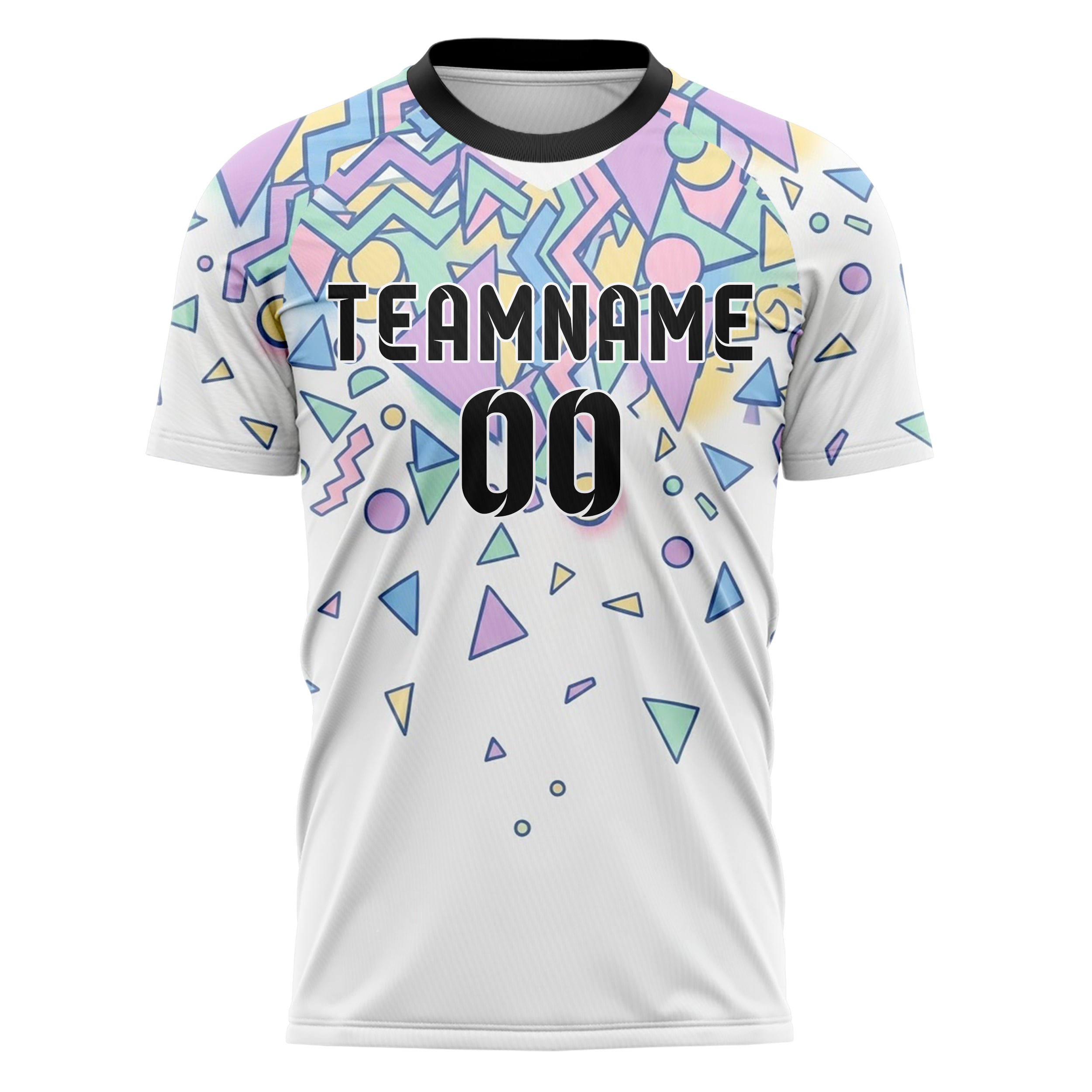 Pastel Multi Tie Dye 90s Geometric Splash Custom Soccer Jersey