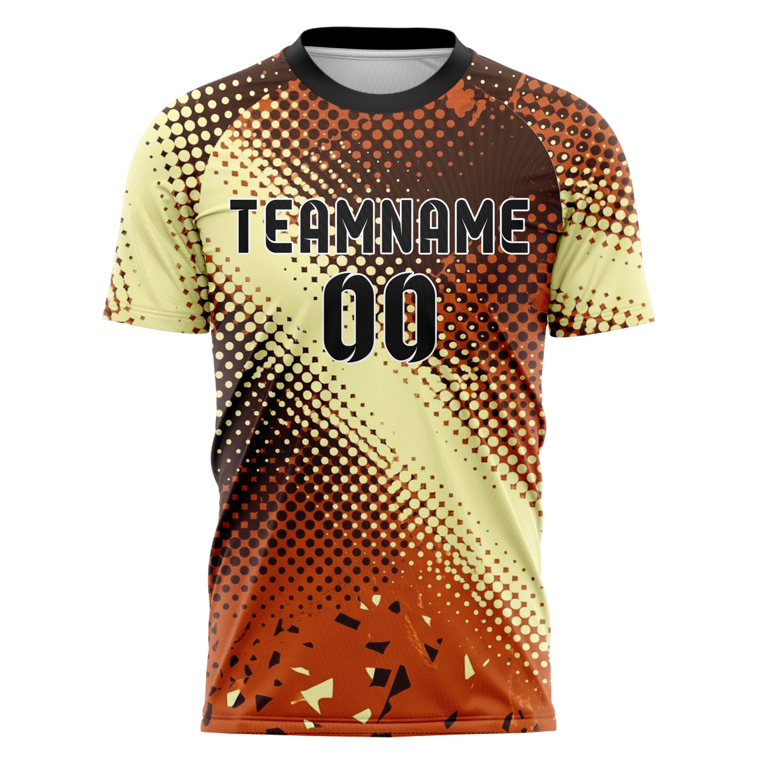 Rust Brown Cream Halftone Gradient Pop Custom Soccer Jersey