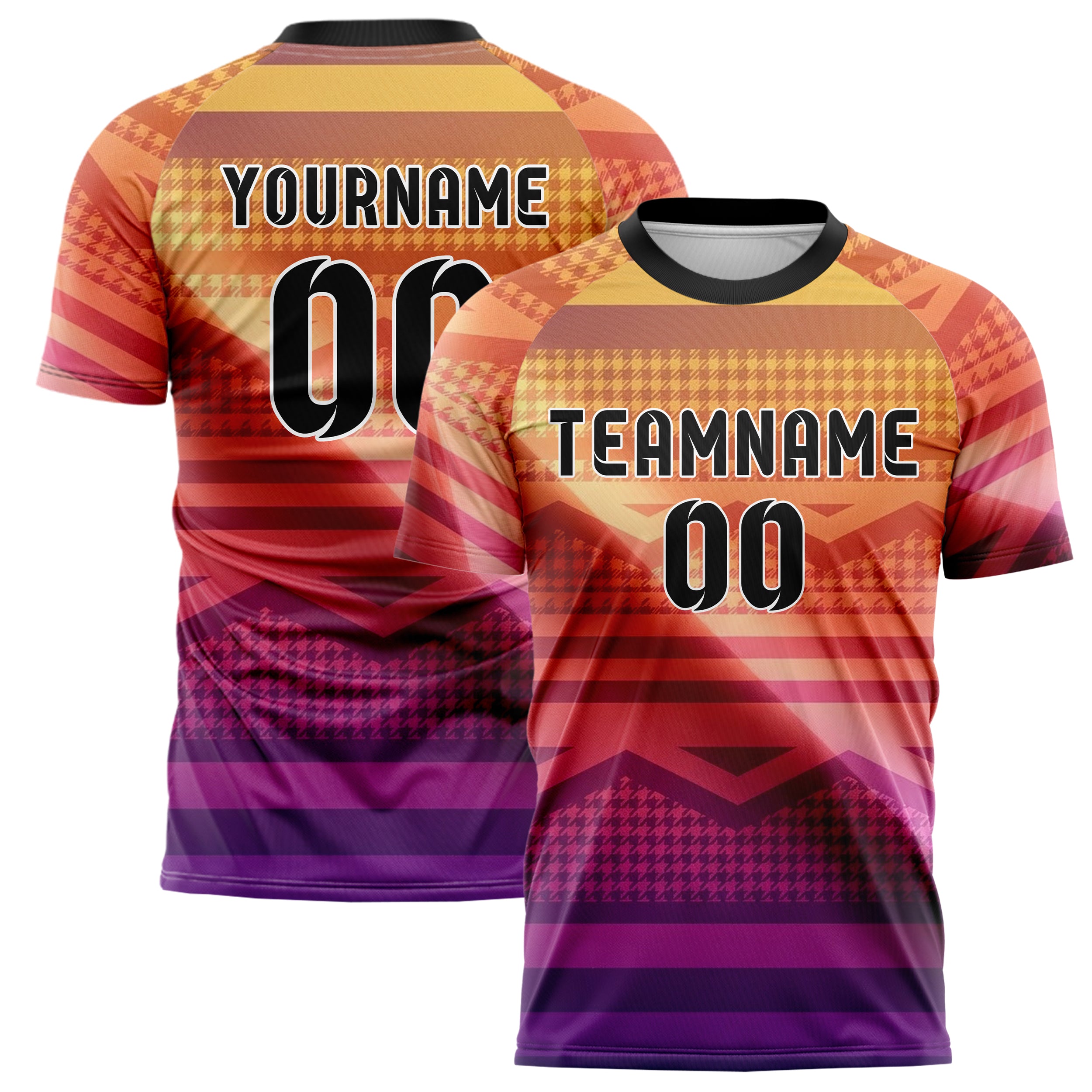 Sunset Gradient Warm Retro Stripe Heritage Custom Soccer Jersey