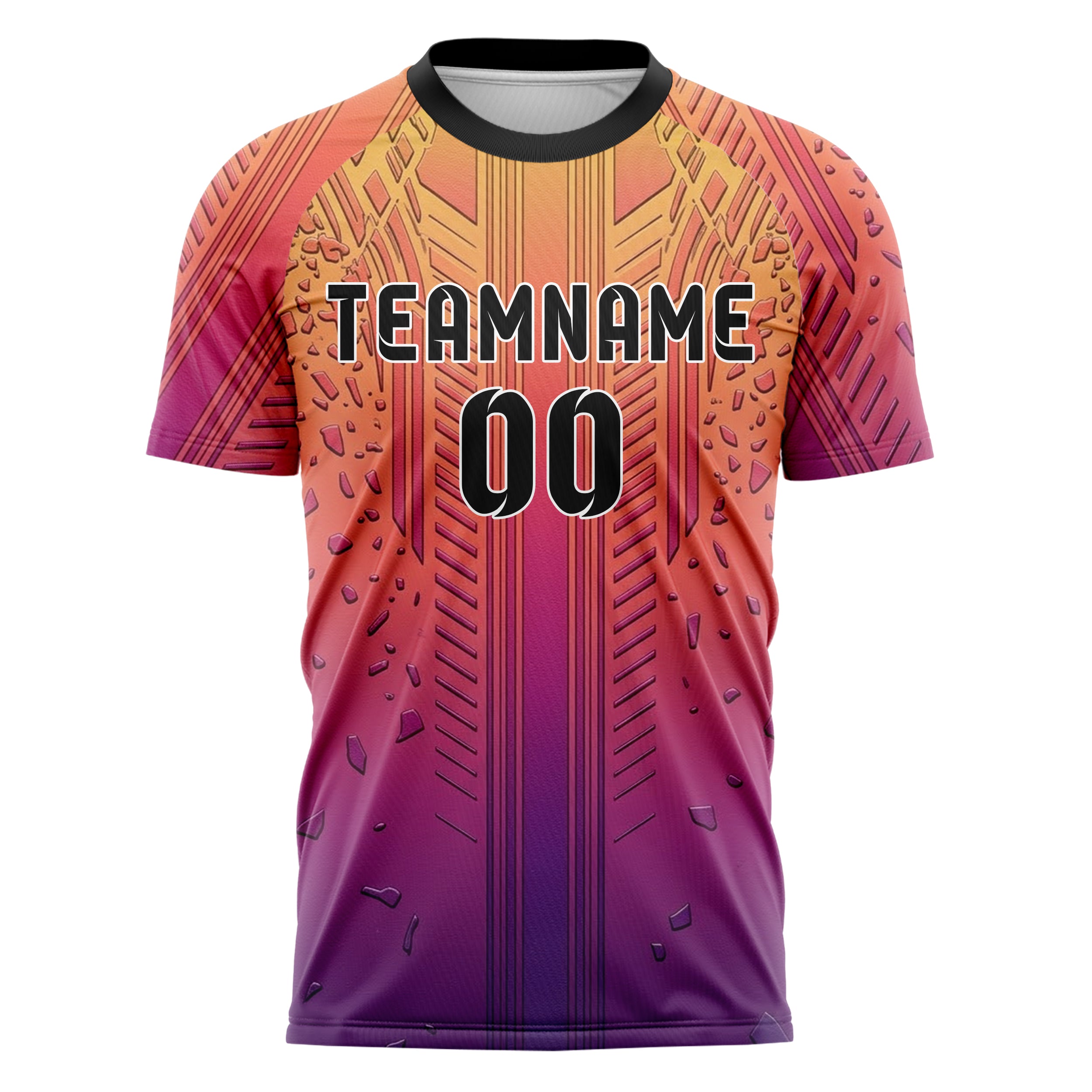 Sunset Gradient Warm Retro Racing Stripe Custom Soccer Jersey