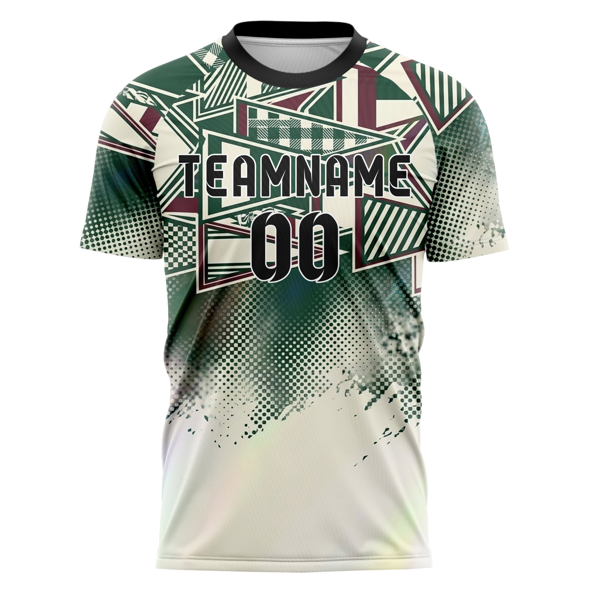 Forest Burgundy Cream Vintage Pennant Collage Custom Soccer Jersey