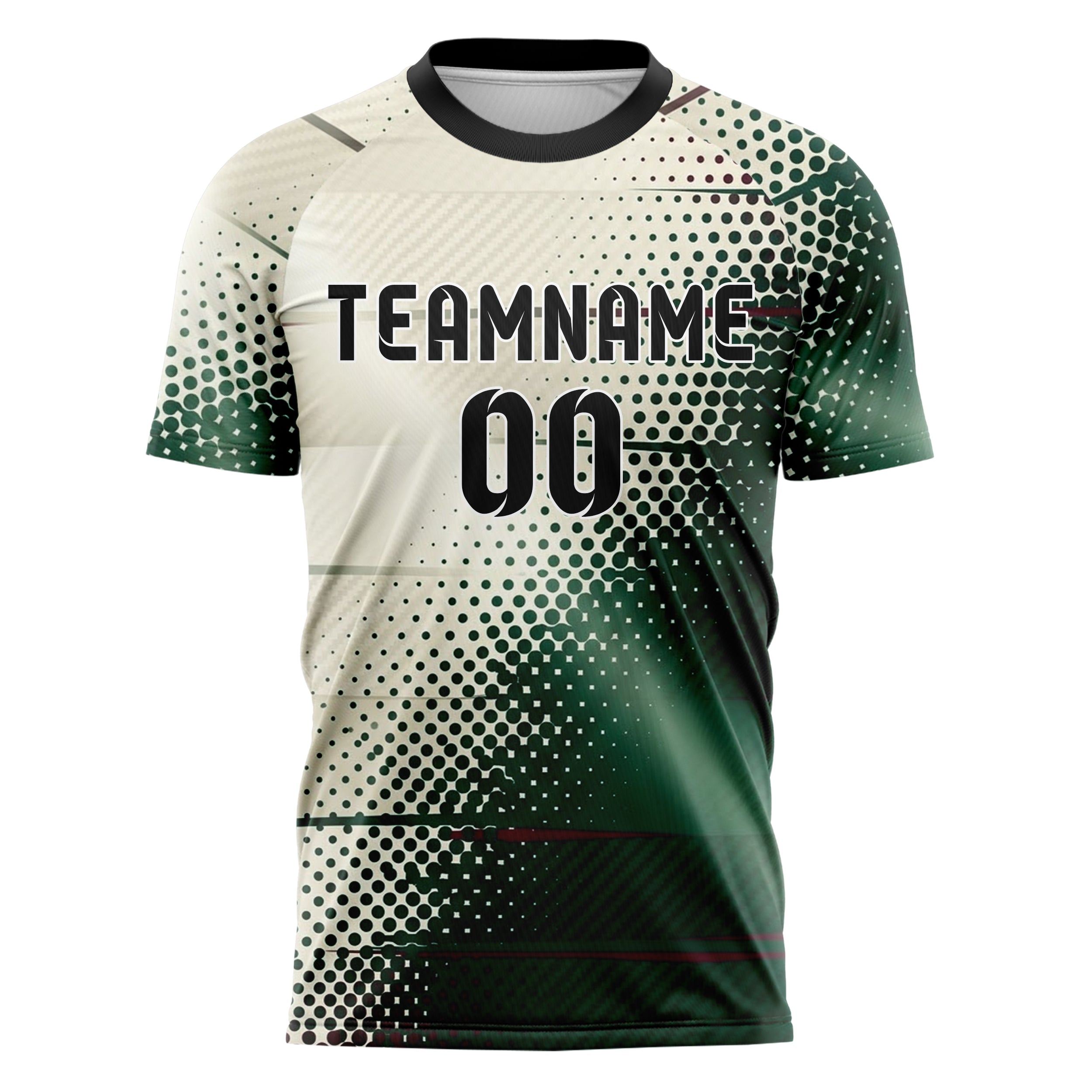 Forest Burgundy Cream Halftone Gradient Pop Custom Soccer Jersey
