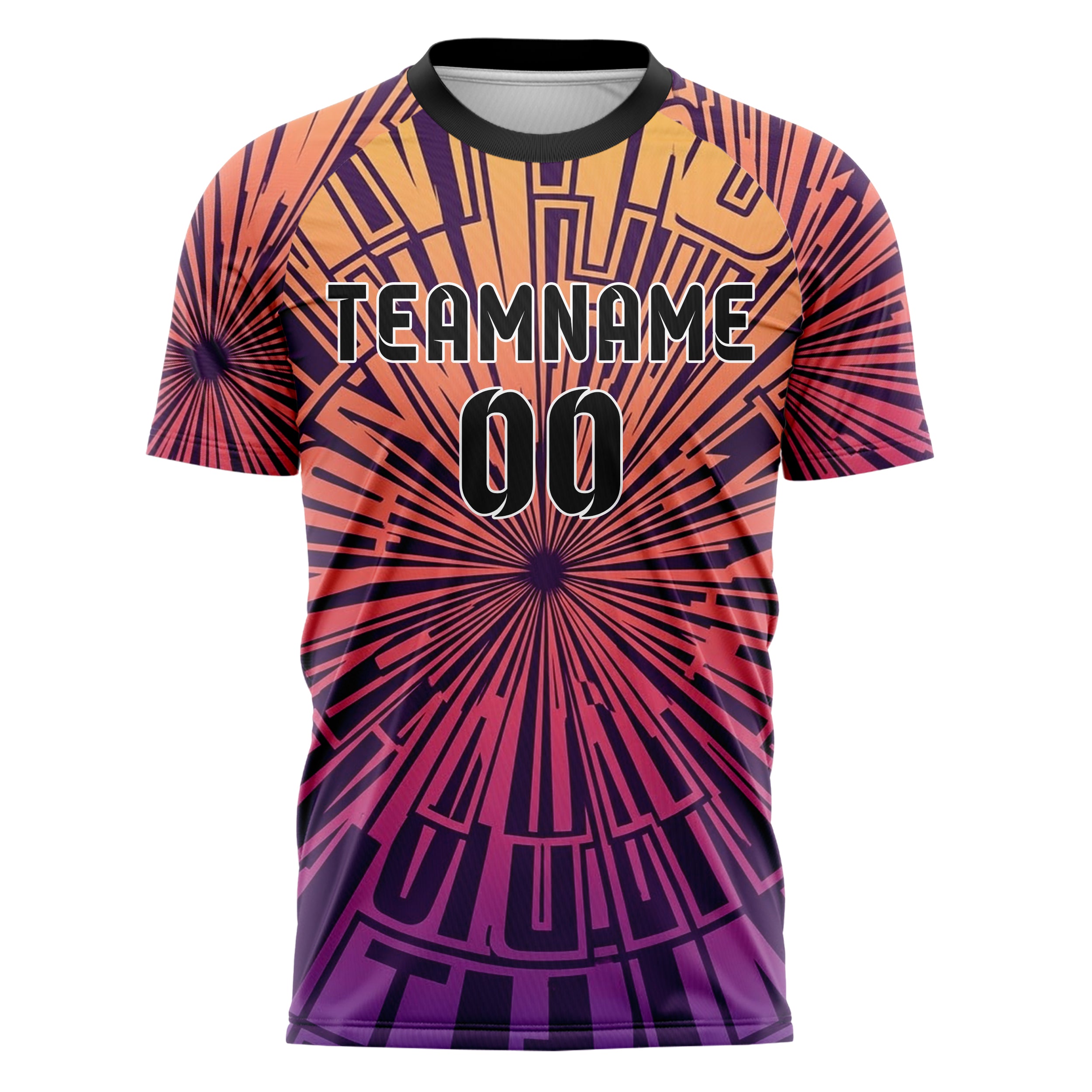 Sunset Gradient Warm Varsity Letter Block Custom Soccer Jersey