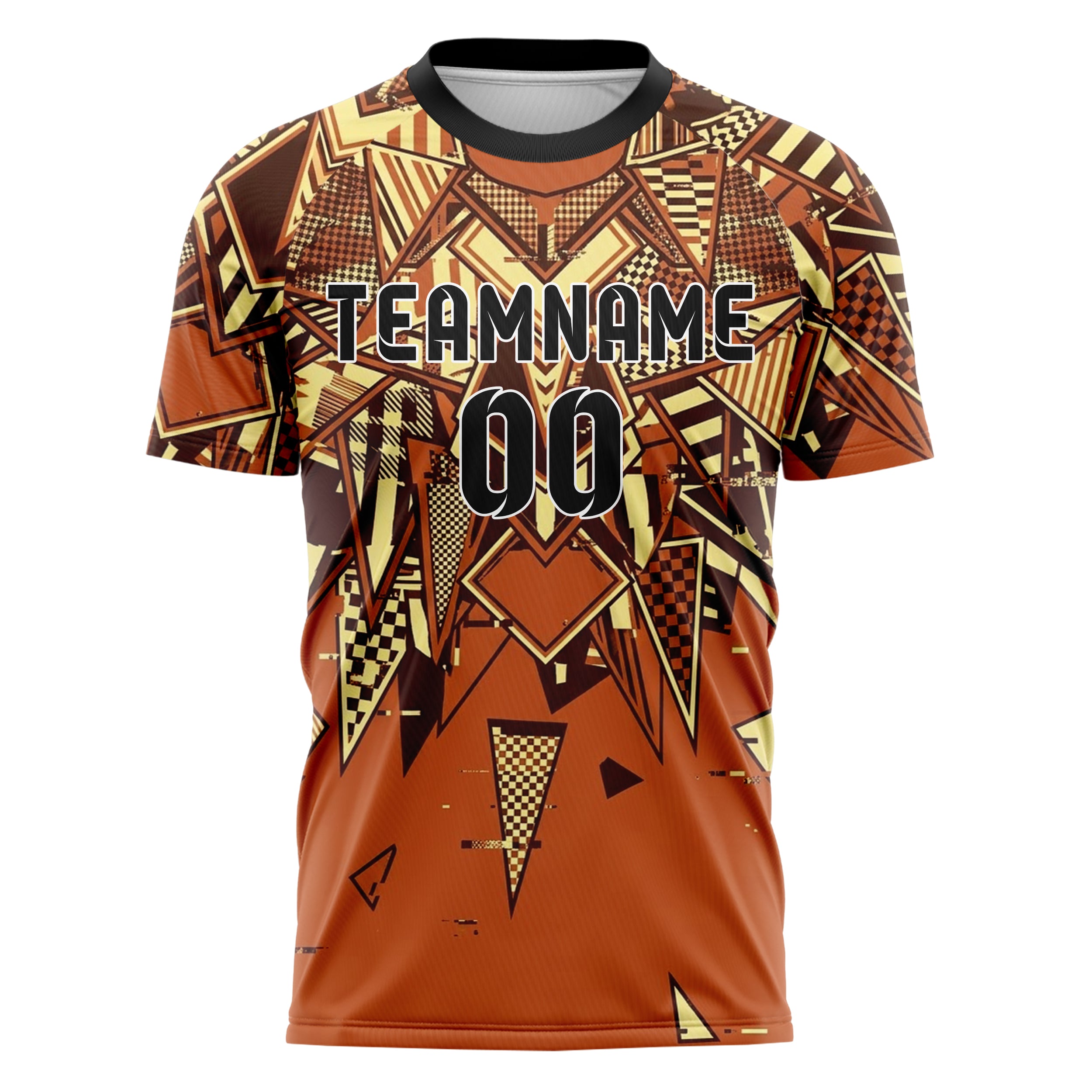 Rust Brown Cream Vintage Pennant Collage Custom Soccer Jersey
