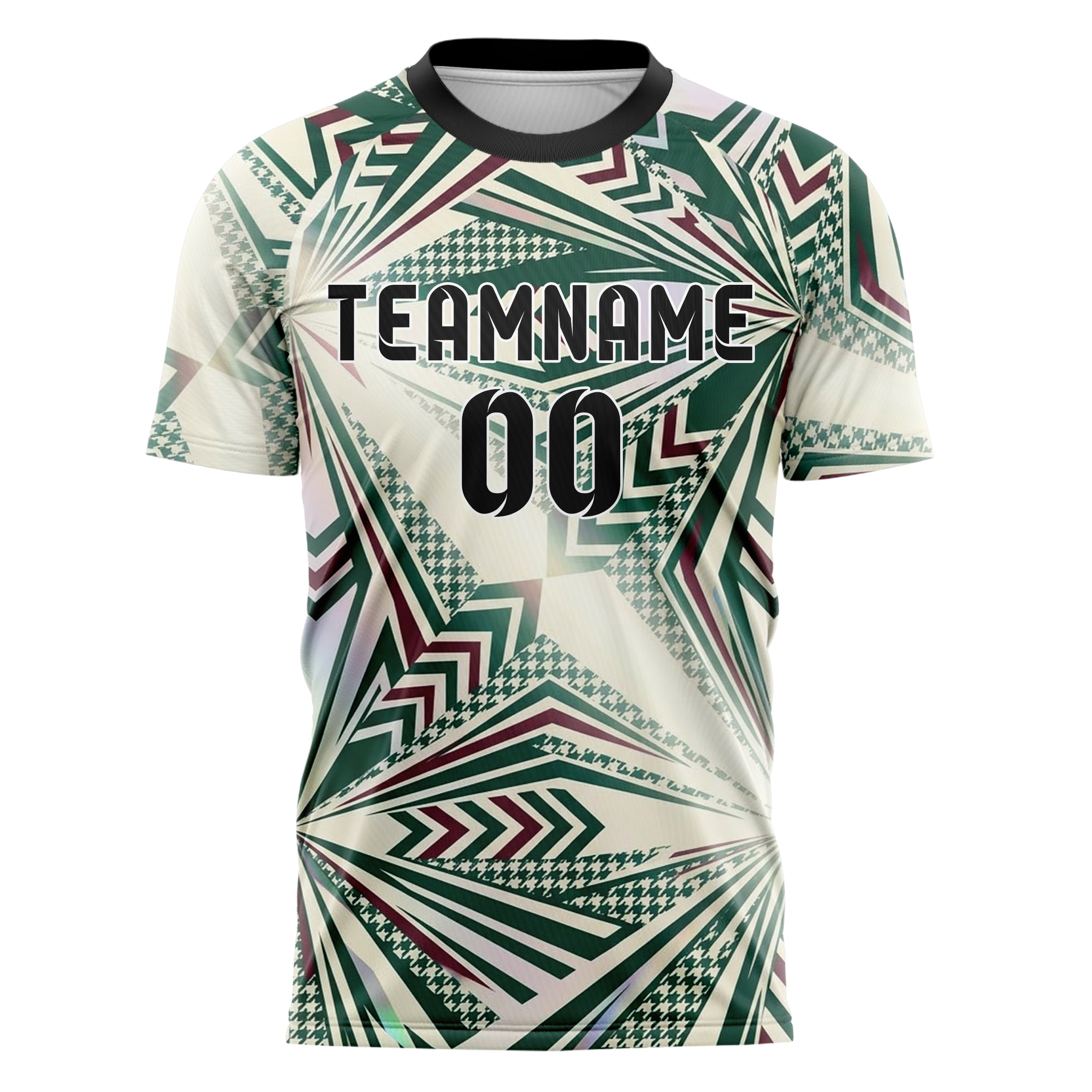 Forest Burgundy Cream Retro Stripe Heritage Custom Soccer Jersey