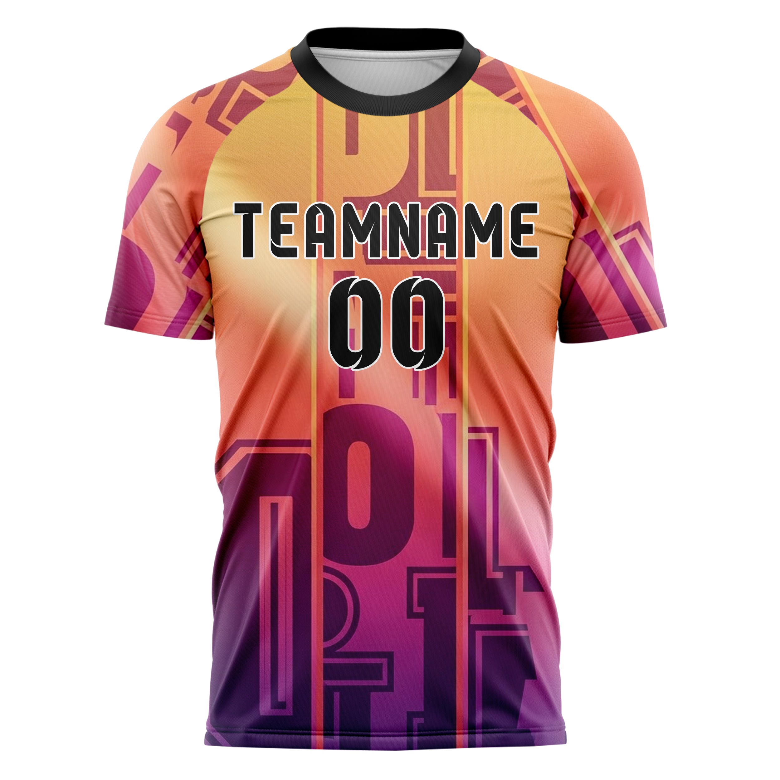 Sunset Gradient Warm Varsity Letter Block Custom Soccer Jersey