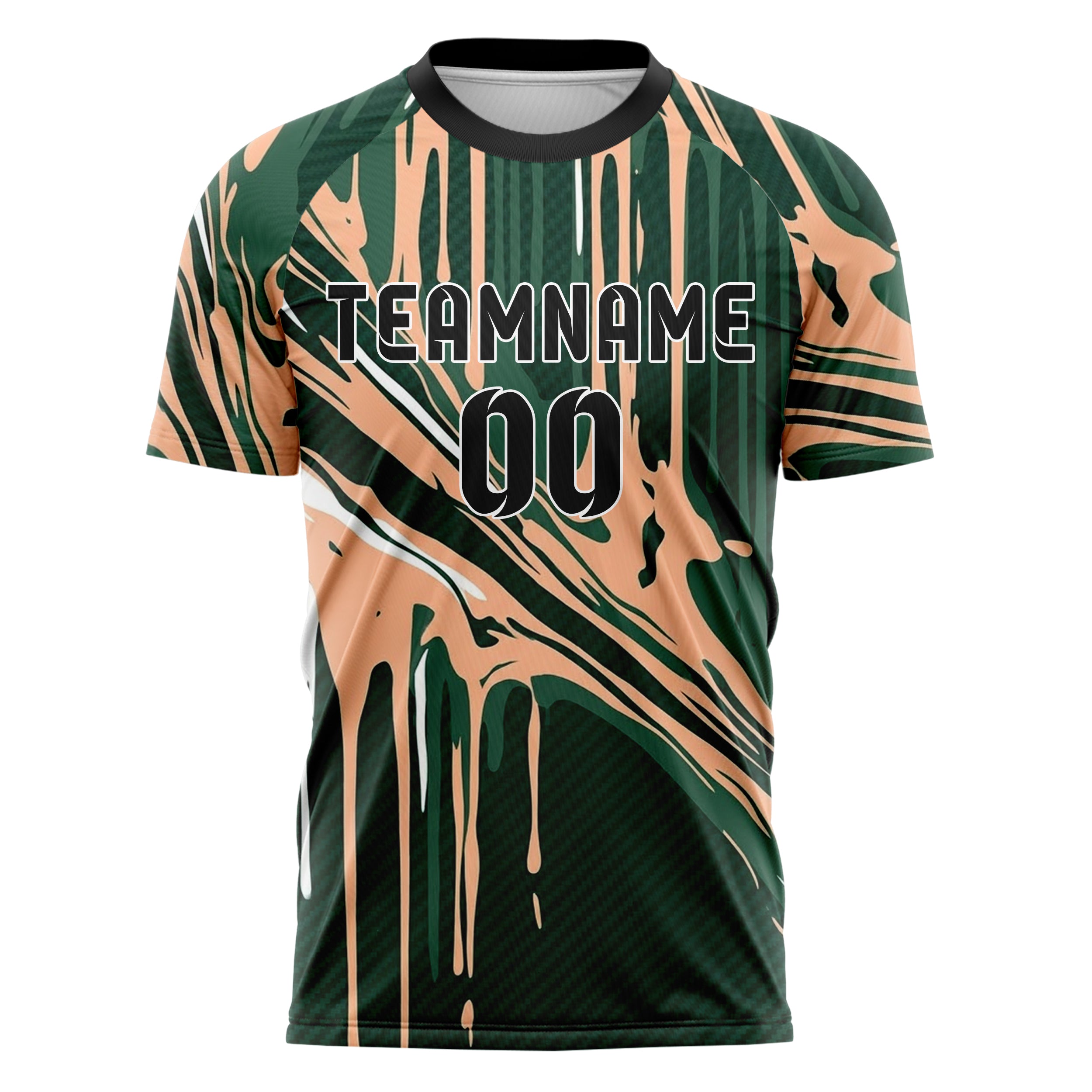 Forest Peach White Drip And Pour Abstract Custom Soccer Jersey