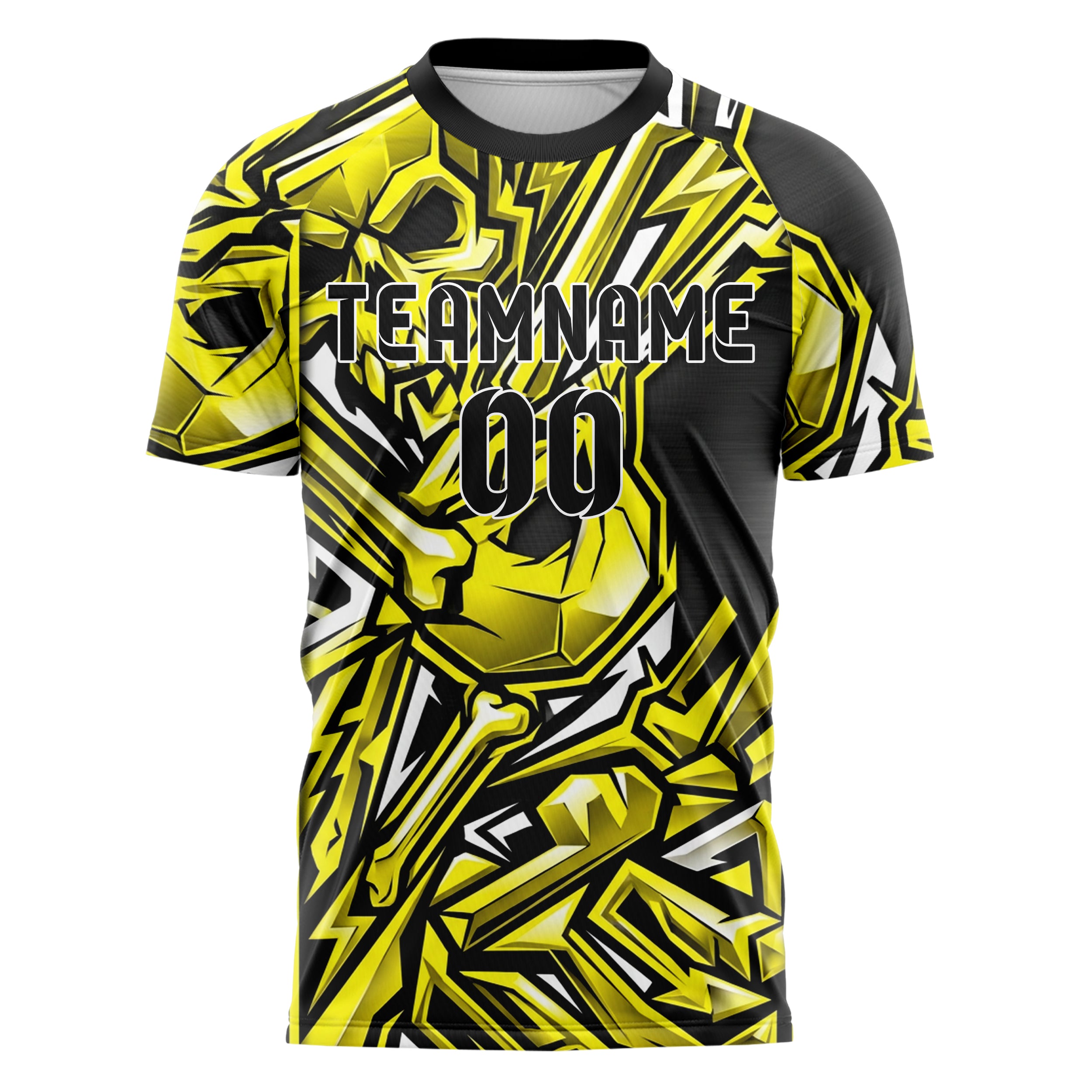 Black Yellow White Skateboard Deck Graphic Custom Soccer Jersey