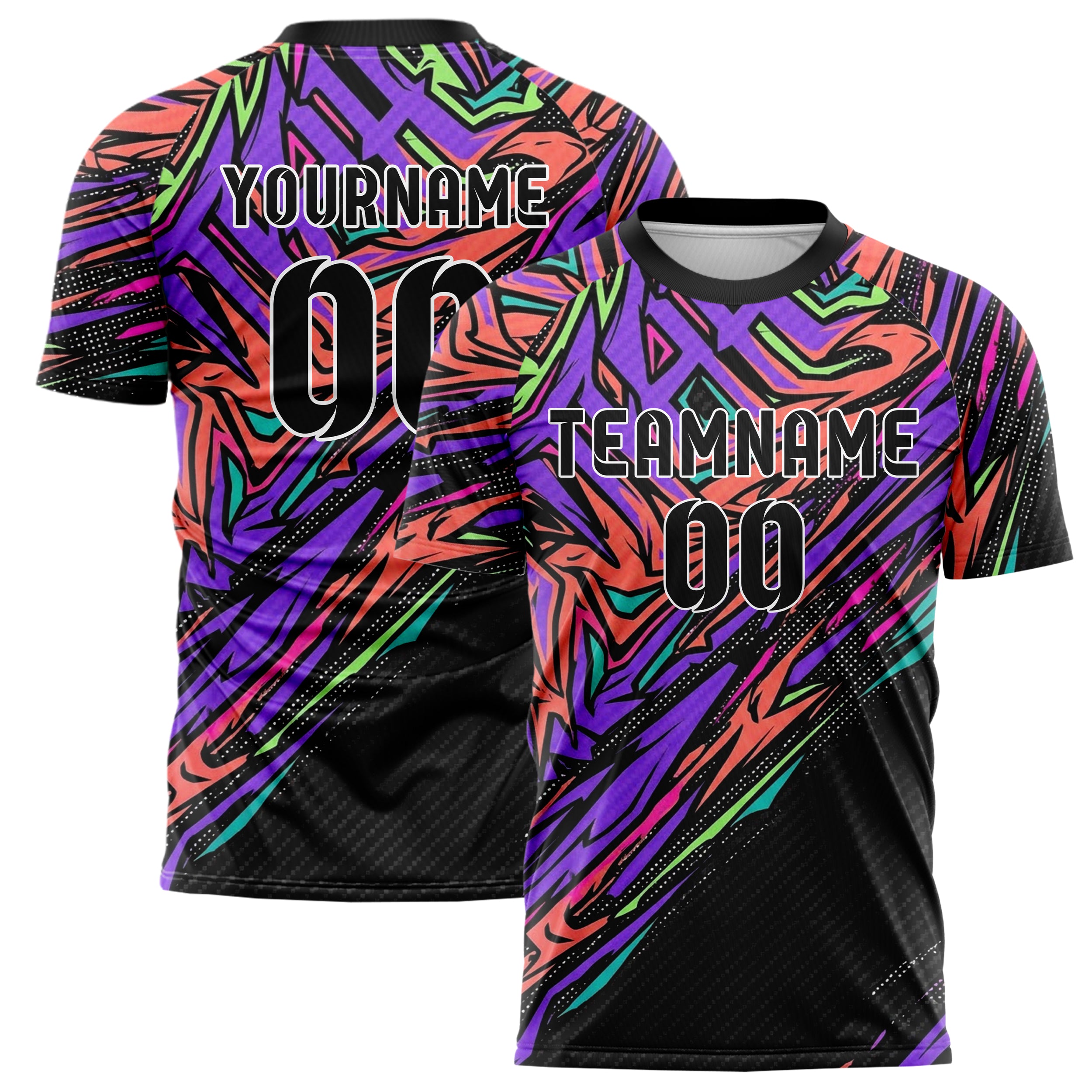 Black Multi Splatter Skateboard Deck Graphic Custom Soccer Jersey