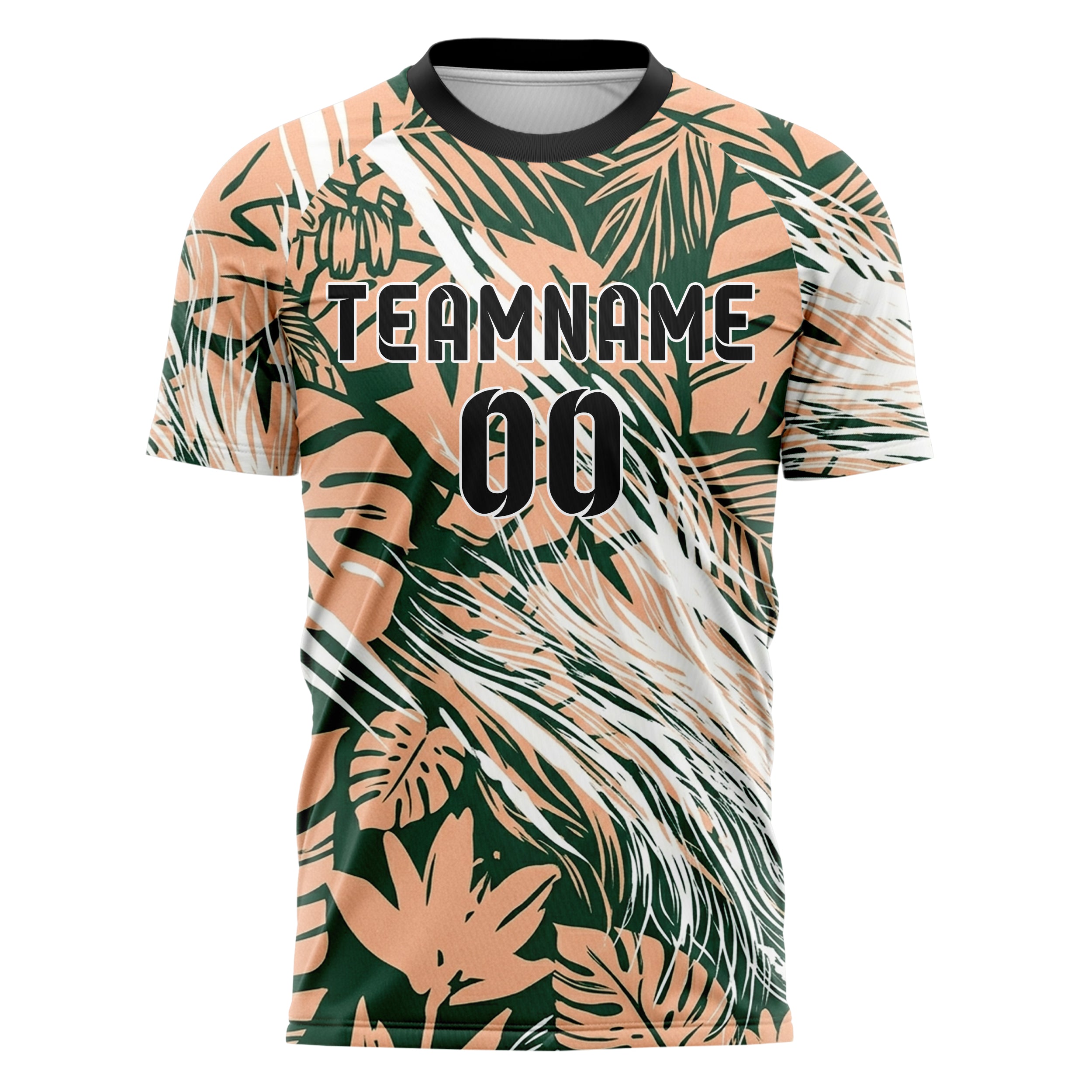 Forest Peach White Tropical Botanical Bold Custom Soccer Jersey