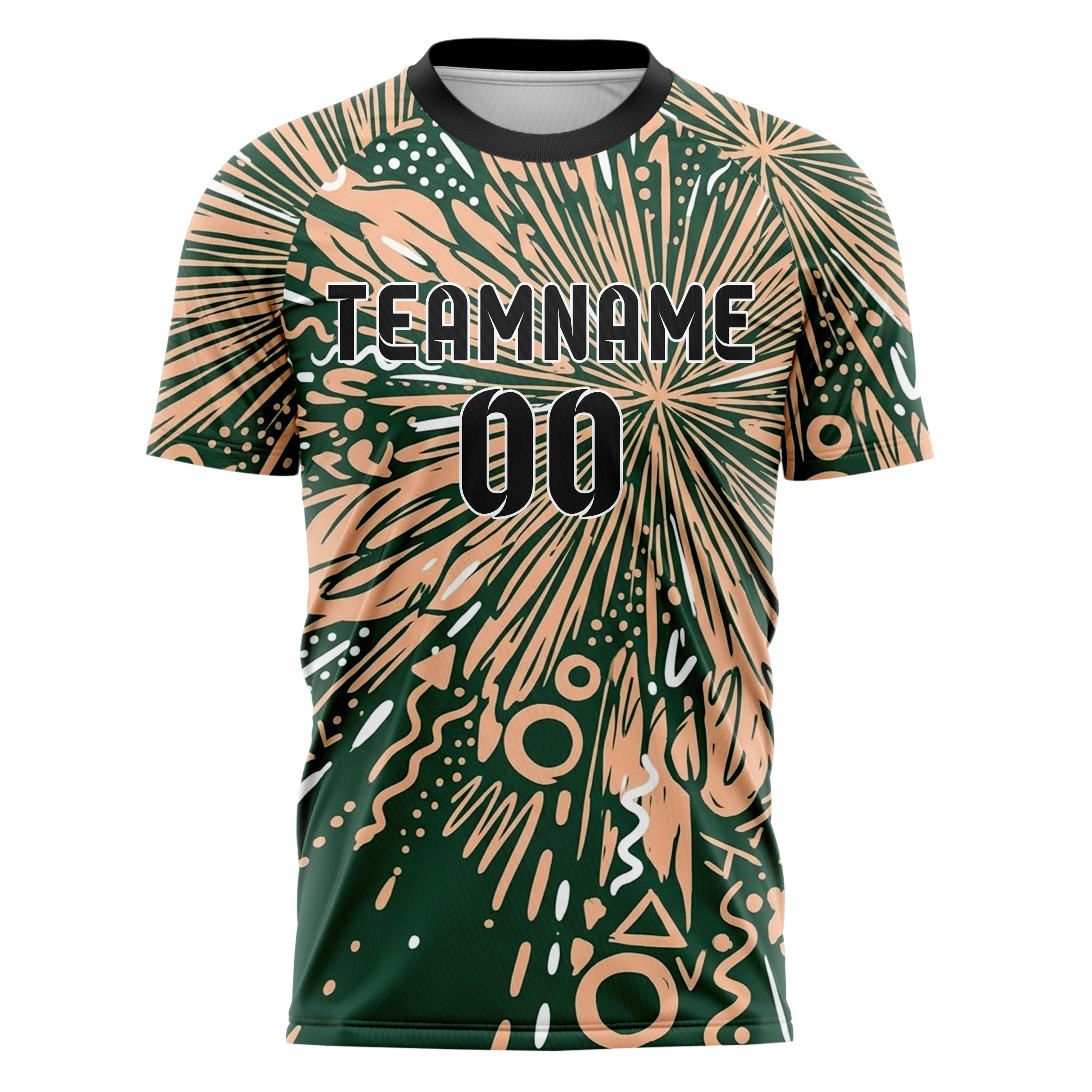Forest Peach White Geometric Memphis Mashup Custom Soccer Jersey