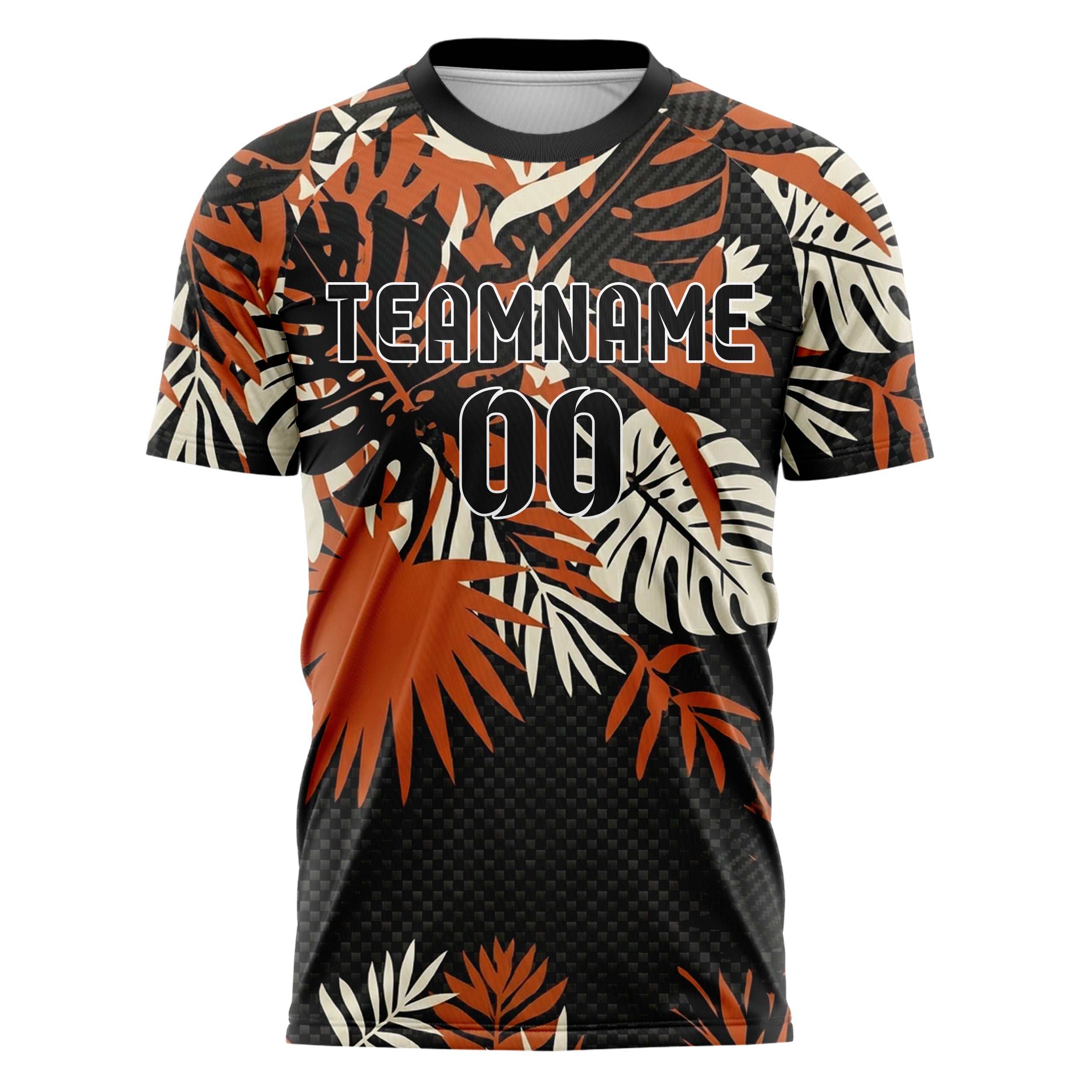 Black Orange Cream Tropical Botanical Bold Custom Soccer Jersey