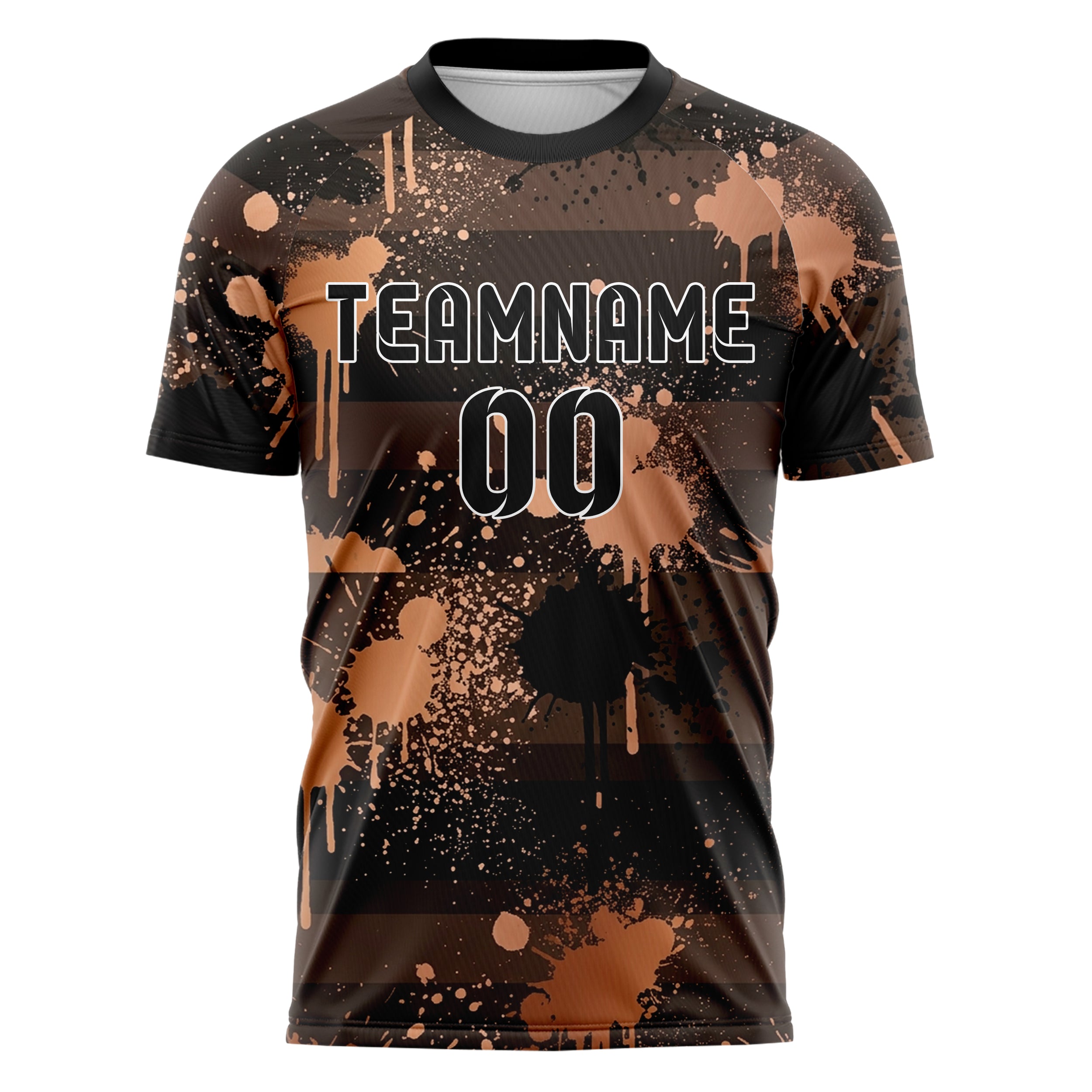 Copper Black Rose Gold Paint Splatter Bomb Custom Soccer Jersey