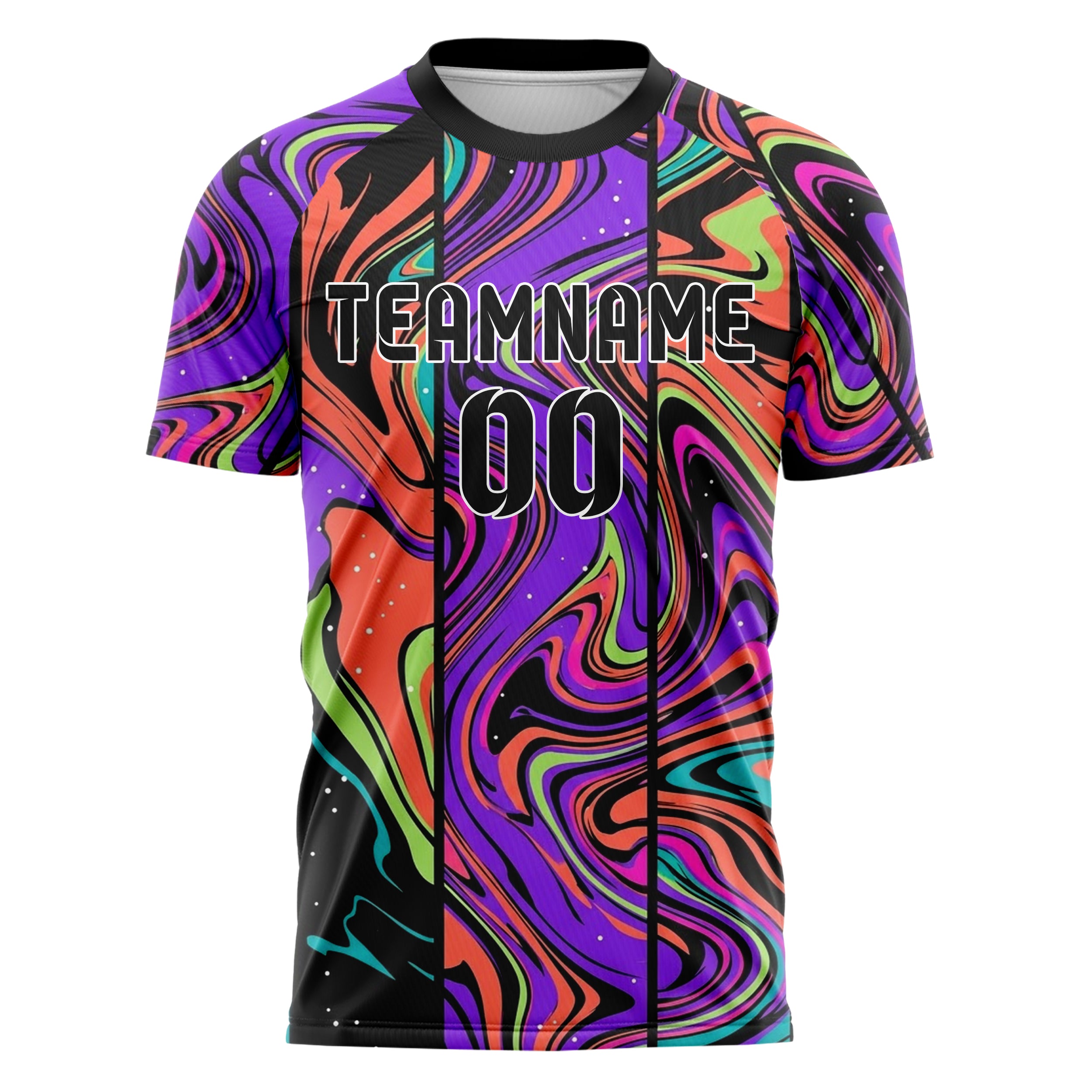 Black Multi Splatter Liquid Marble Pour Custom Soccer Jersey