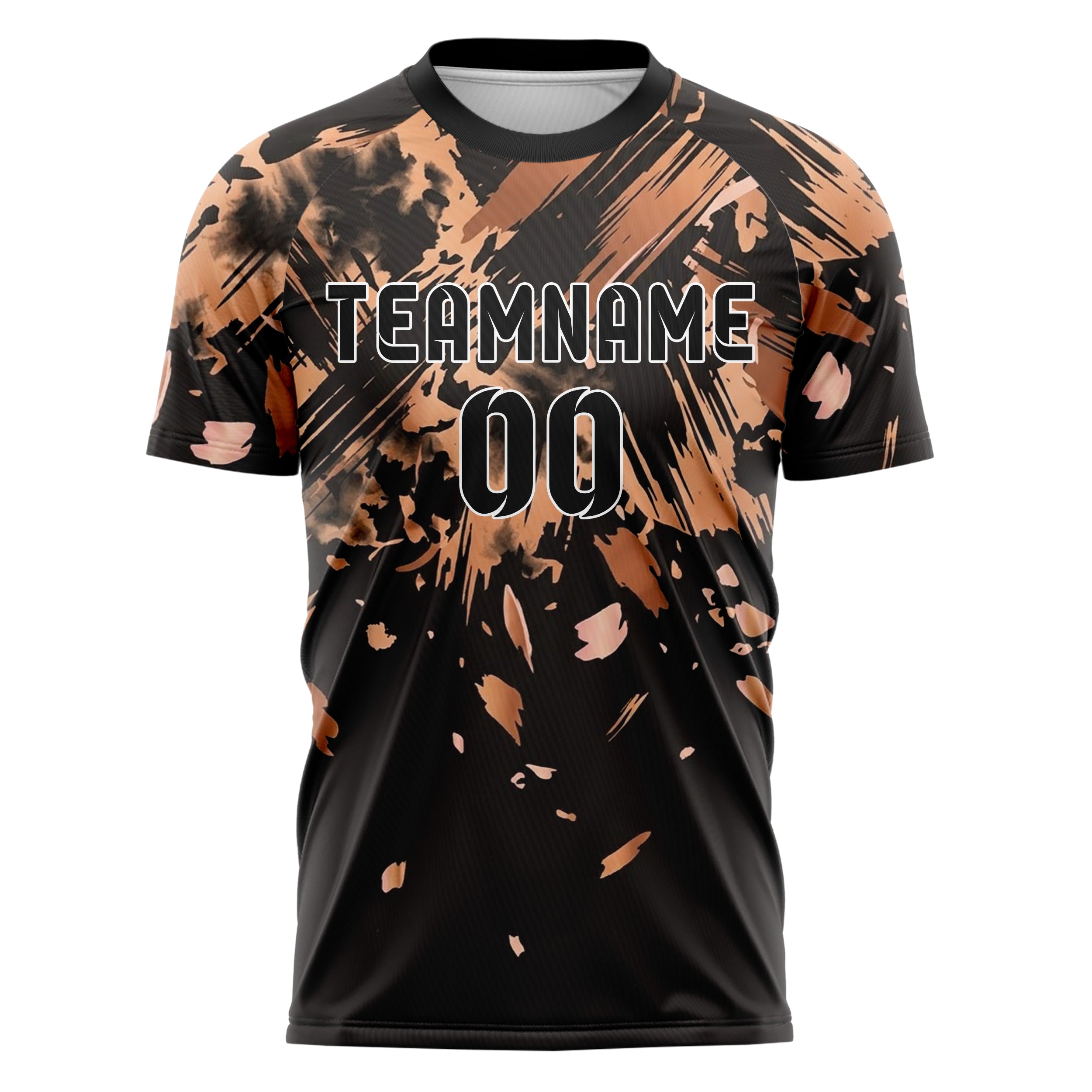 Copper Black Rose Gold Abstract Ink Wash Custom Soccer Jersey