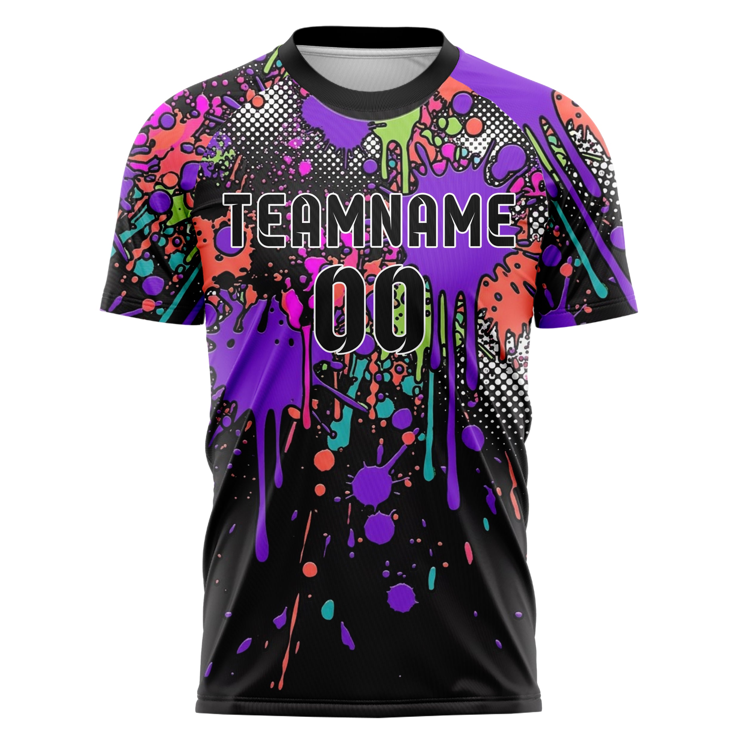Black Multi Splatter Paint Splatter Bomb Custom Soccer Jersey