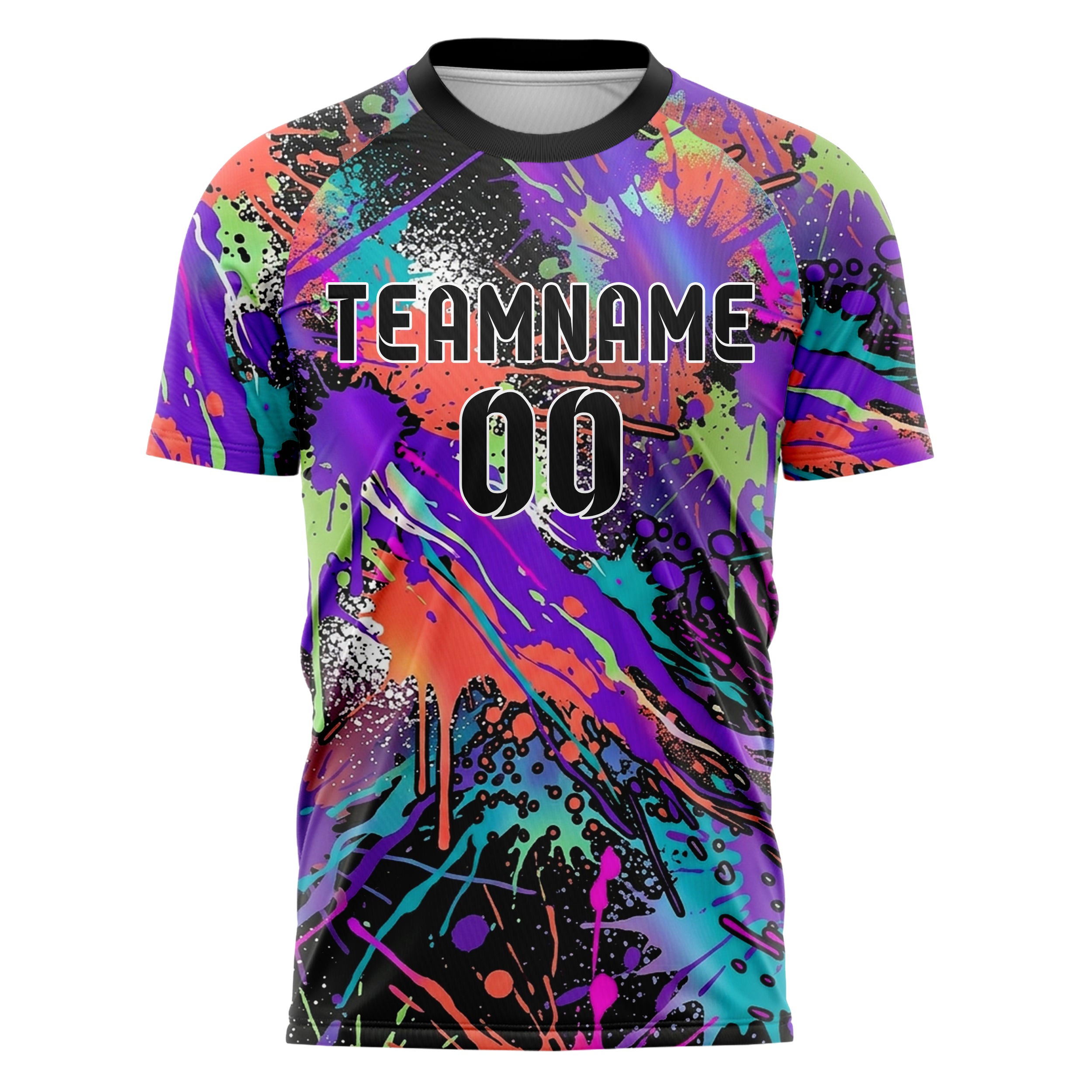 Black Multi Splatter Paint Splatter Bomb Custom Soccer Jersey