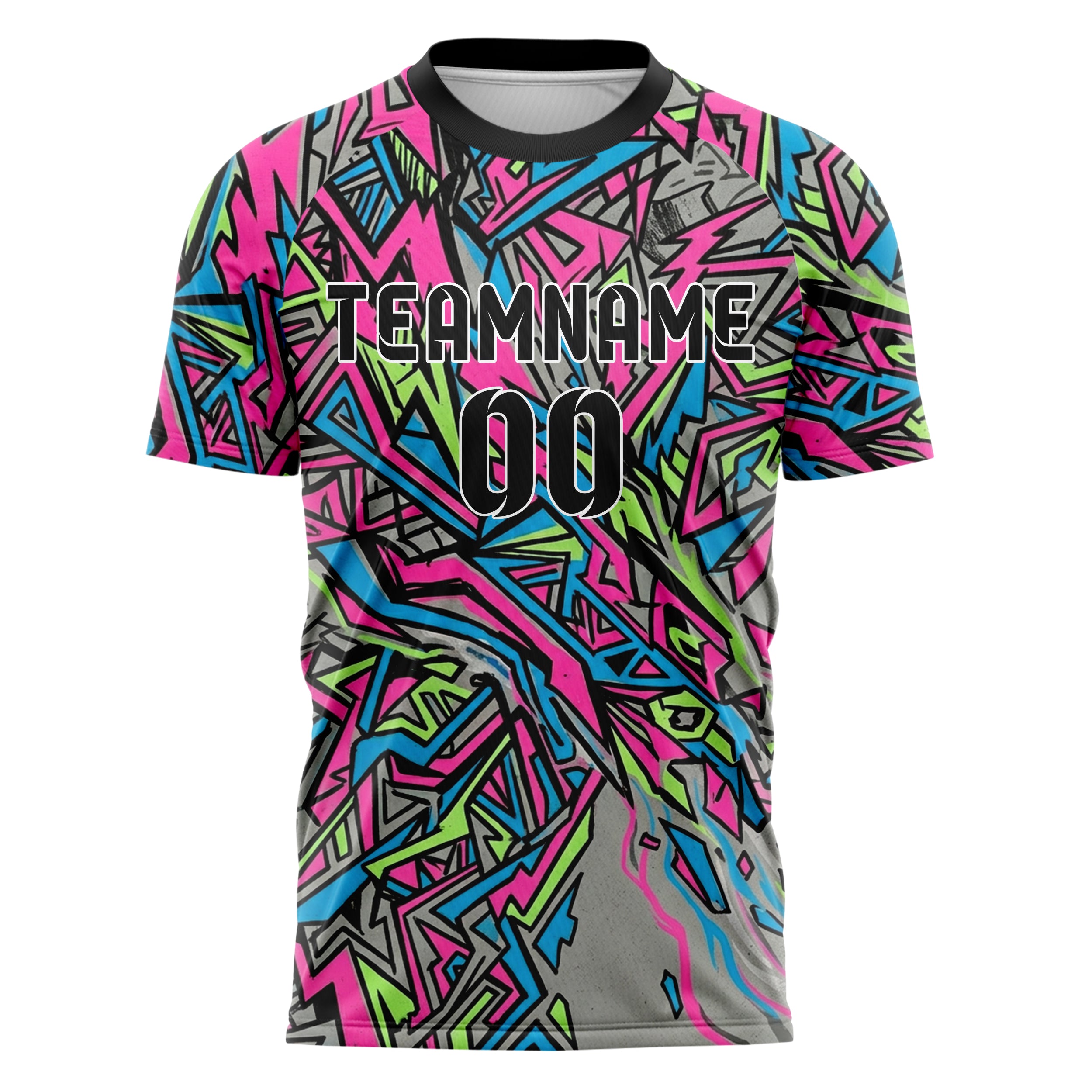Grey Neon Multi Skateboard Deck Graphic Custom Soccer Jersey