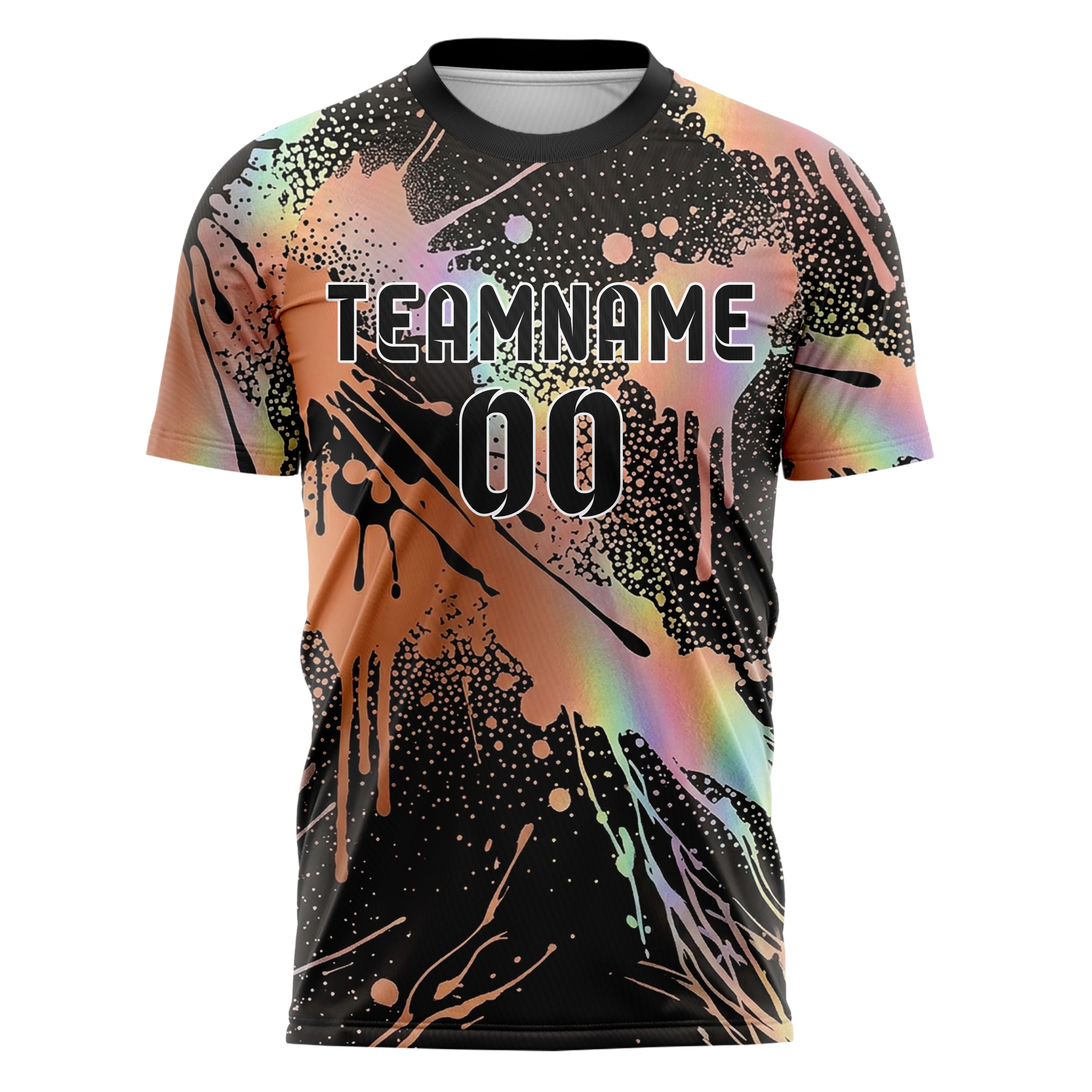 Copper Black Rose Gold Paint Splatter Bomb Custom Soccer Jersey